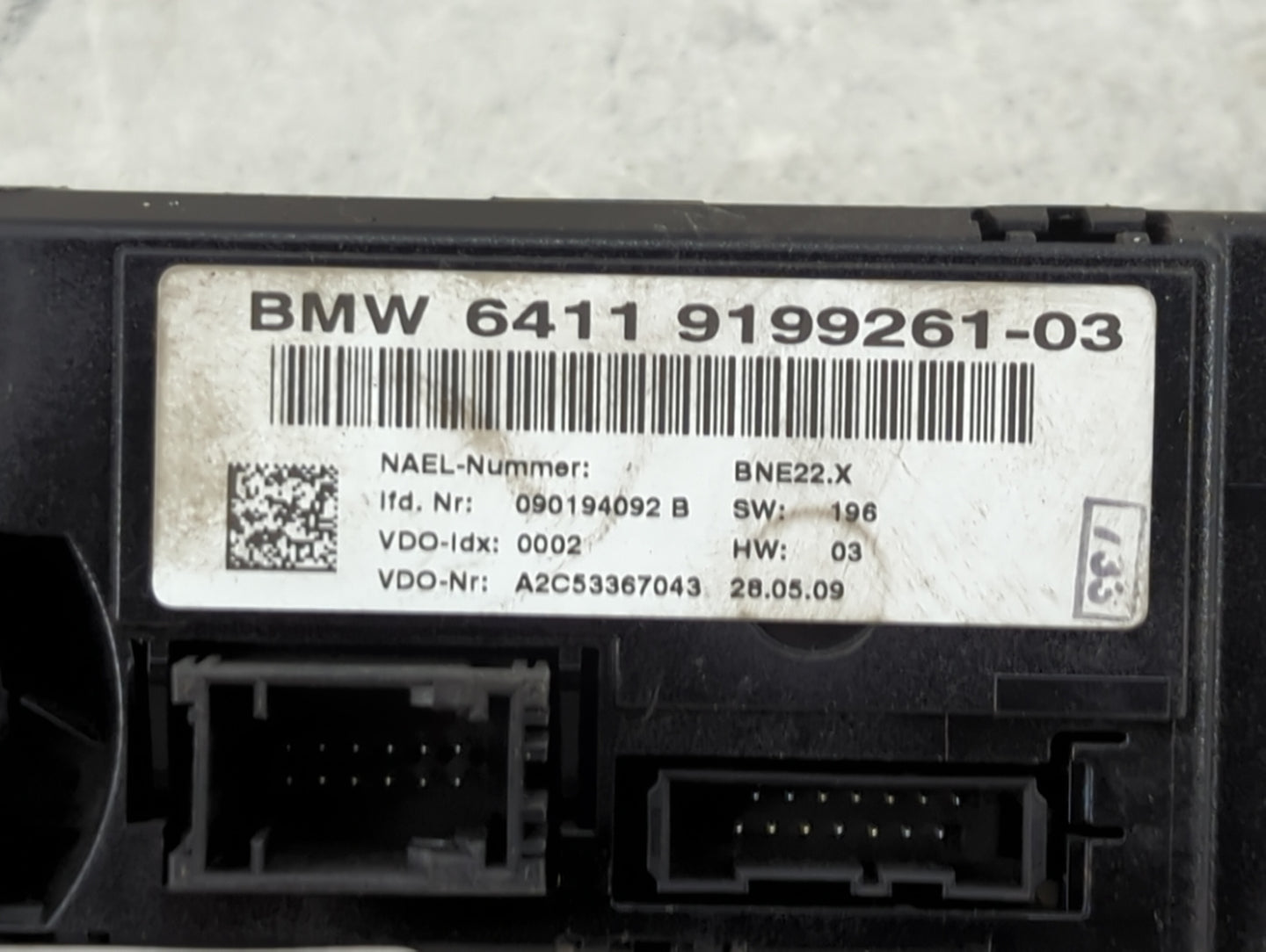 2007-2010 Bmw 335i Climate Control Module Temperature AC/Heater Replacement P/N:64119199261-03 A2C53367043 Fits OEM Used Aut