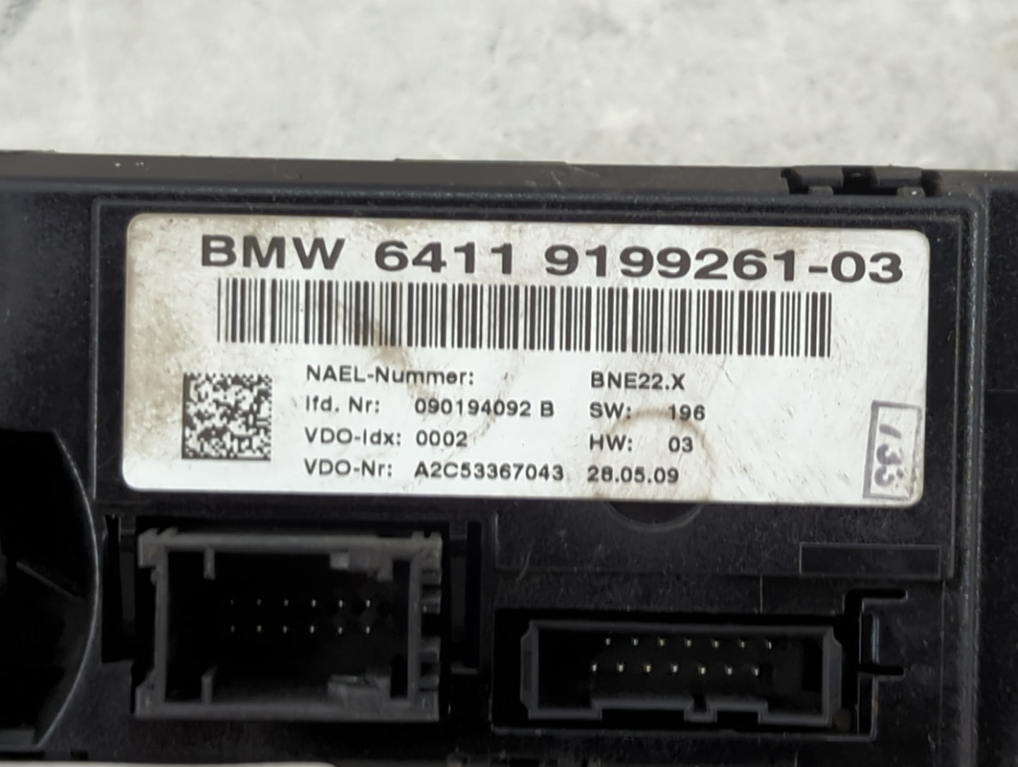 2007-2010 Bmw 335i Climate Control Module Temperature AC/Heater Replacement P/N:64119199261-03 A2C53367043 Fits OEM Used Aut