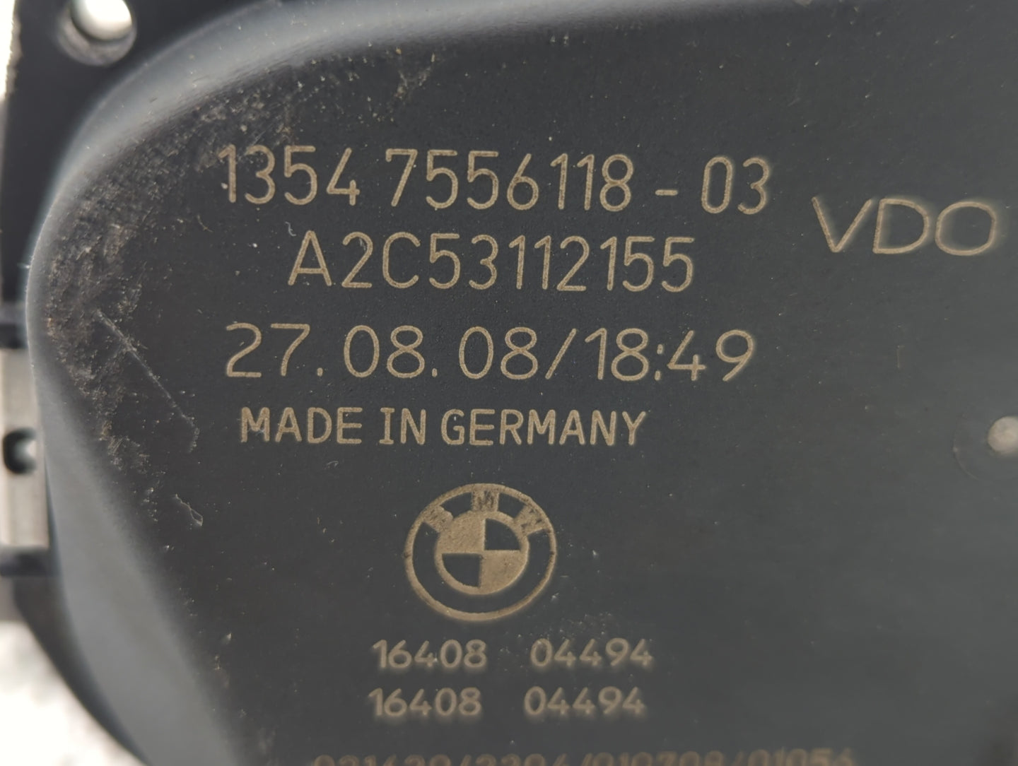 2008-2011 Bmw 528i Throttle Body P/N:1354 7556118-04 1354 7556118-03 Fits Fits 2007 2008 2009 2010 2011 2012 2013 OEM Used A