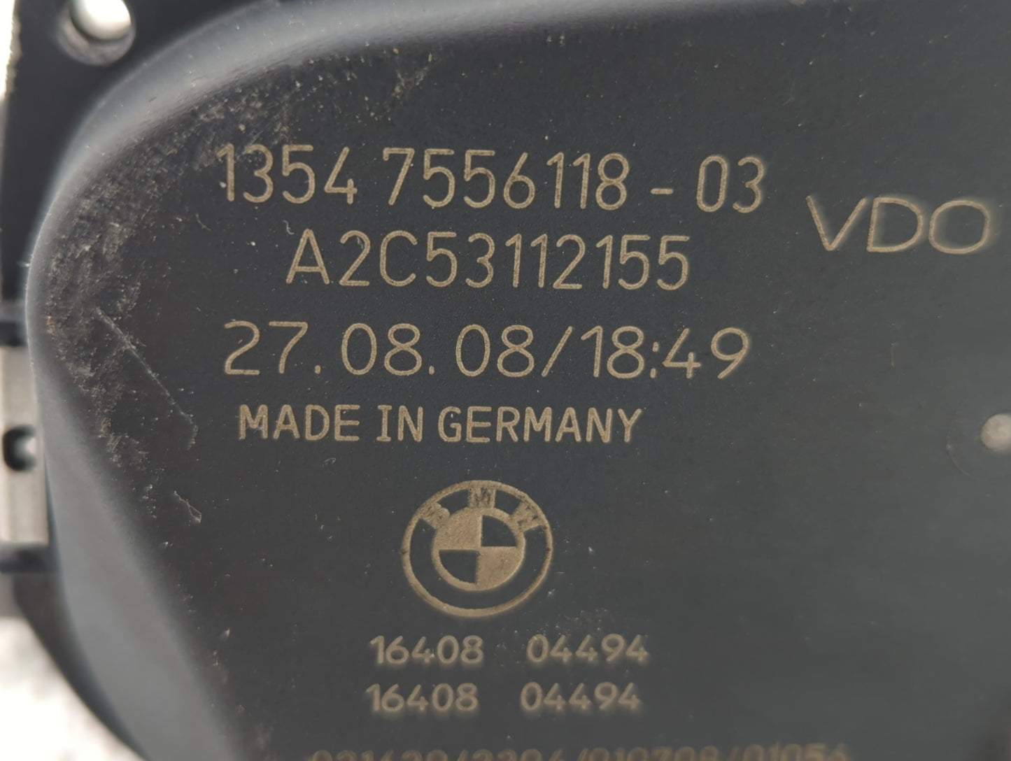 2008-2011 Bmw 528i Throttle Body P/N:1354 7556118-04 1354 7556118-03 Fits Fits 2007 2008 2009 2010 2011 2012 2013 OEM Used A