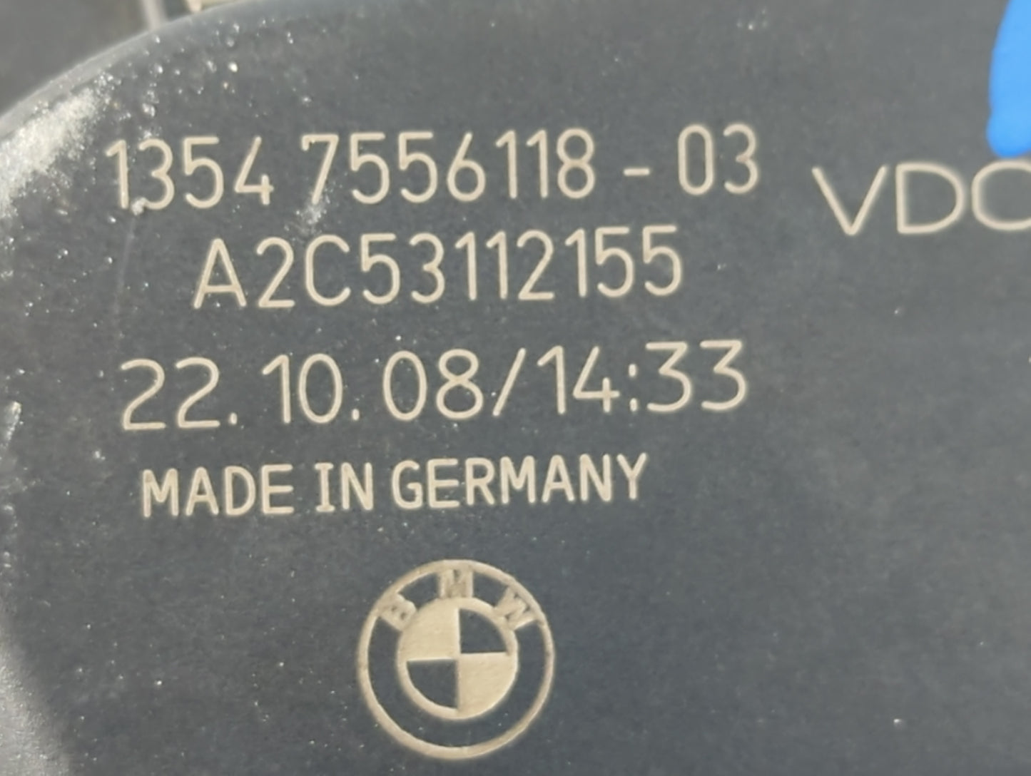 2008-2011 Bmw 528i Throttle Body P/N:1354 7556118-03 Fits Fits 2007 2008 2009 2010 2011 2012 2013 OEM Used Auto Parts - Oemu