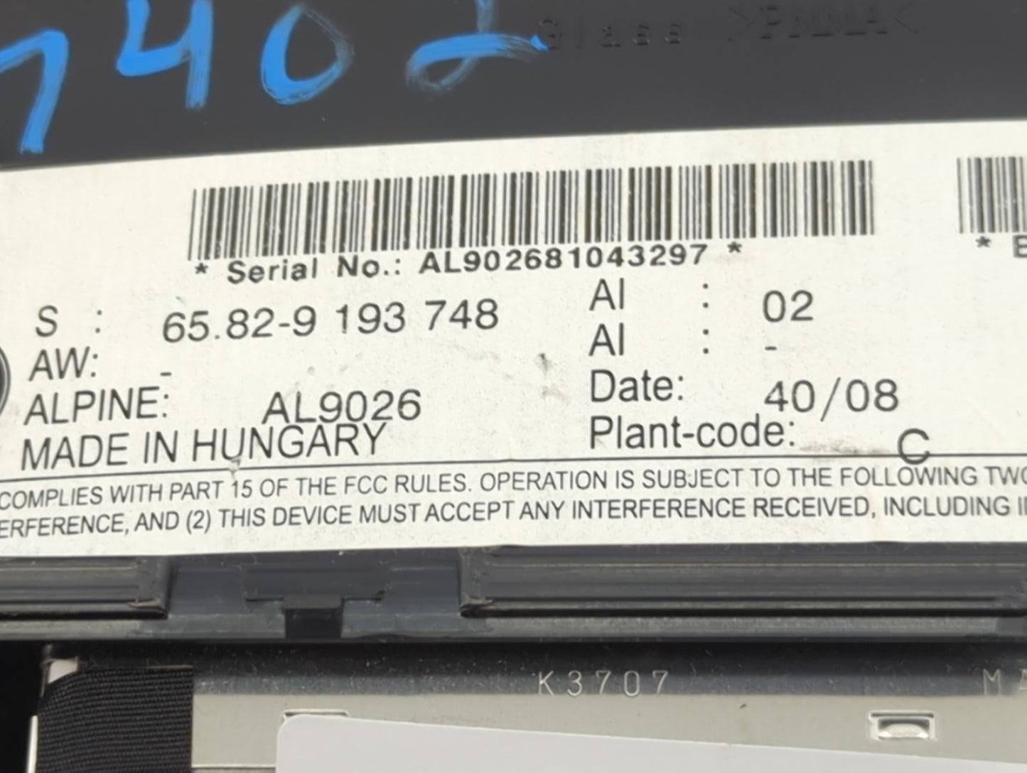 2008-2009 Bmw 535i Information Display Screen - Oemusedautoparts1.com