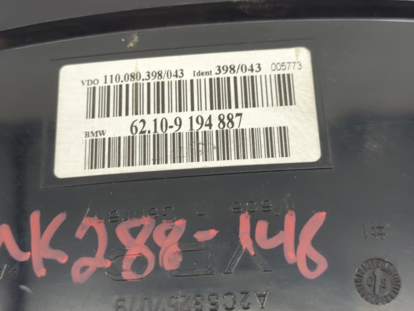 2008-2010 Bmw 535i Instrument Cluster Speedometer Gauges P/N:62.10-9194887 110.080.398/043 Miles:152K Fits Fits 2008 2009 20