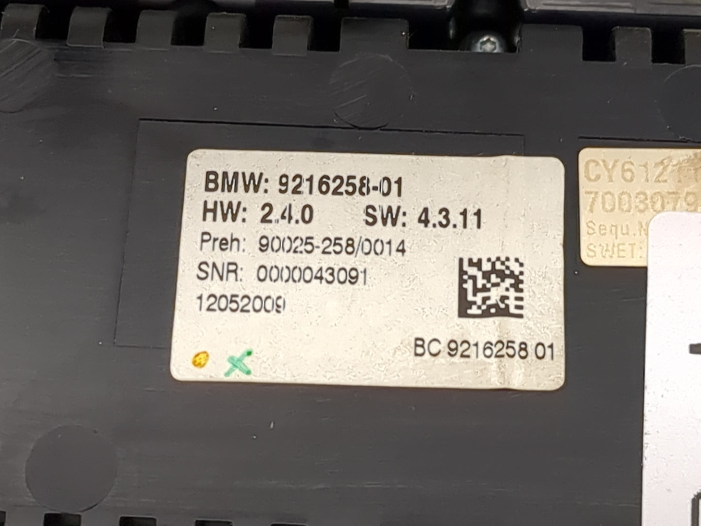 2009-2012 Bmw 750 Climate Control Module Temperature AC/Heater Replacement P/N:9216258-01 90025-258/0014 Fits OEM Used Auto 