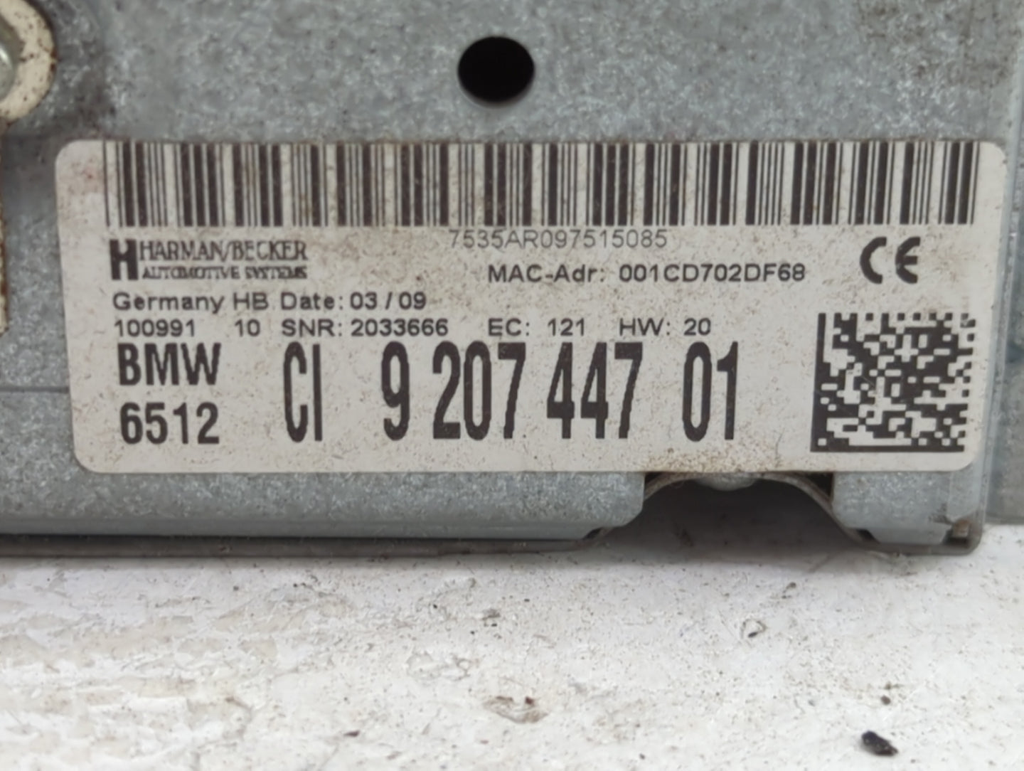 2009 Bmw 750 Radio AM FM Cd Player Receiver Replacement P/N:9207447 7534/1983490, 2037505, 2033666 Fits OEM Used Auto Parts 