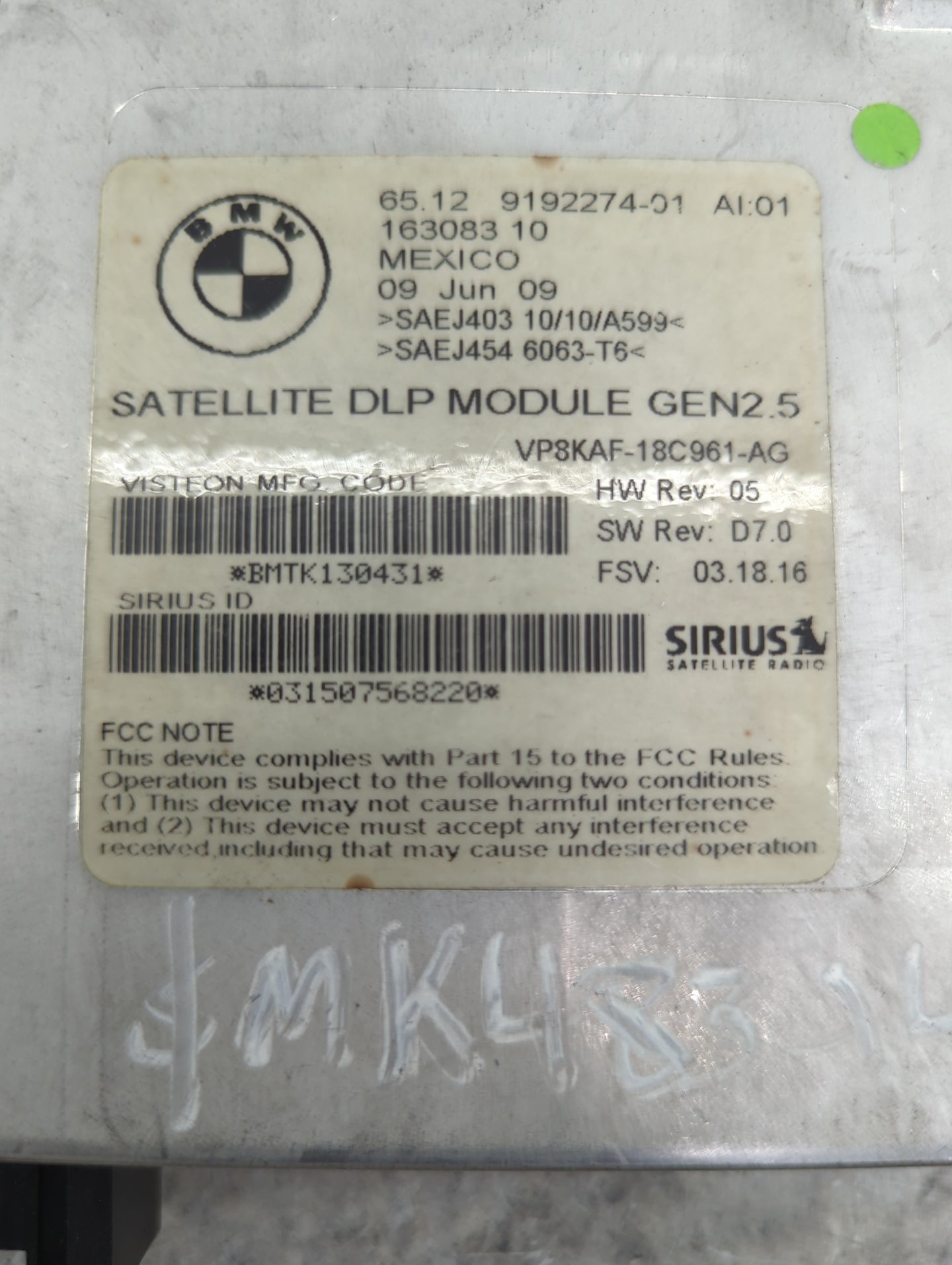 Bmw 750 Tuner Satellite Receiver 9192274-01|vp8kaf-18c961-ag - Oemusedautoparts1.com