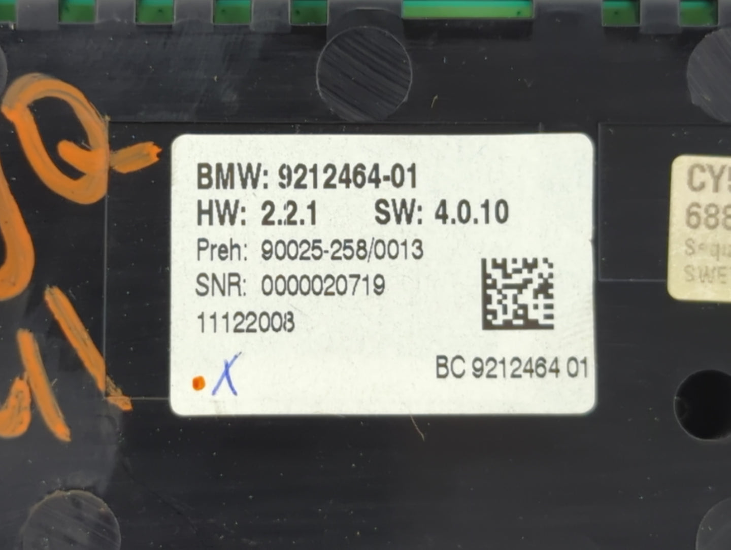 2009-2010 Bmw 750i Radio AM FM Cd Player Receiver Replacement P/N:9212464-01 Fits Fits 2009 2010 OEM Used Auto Parts - Oemus