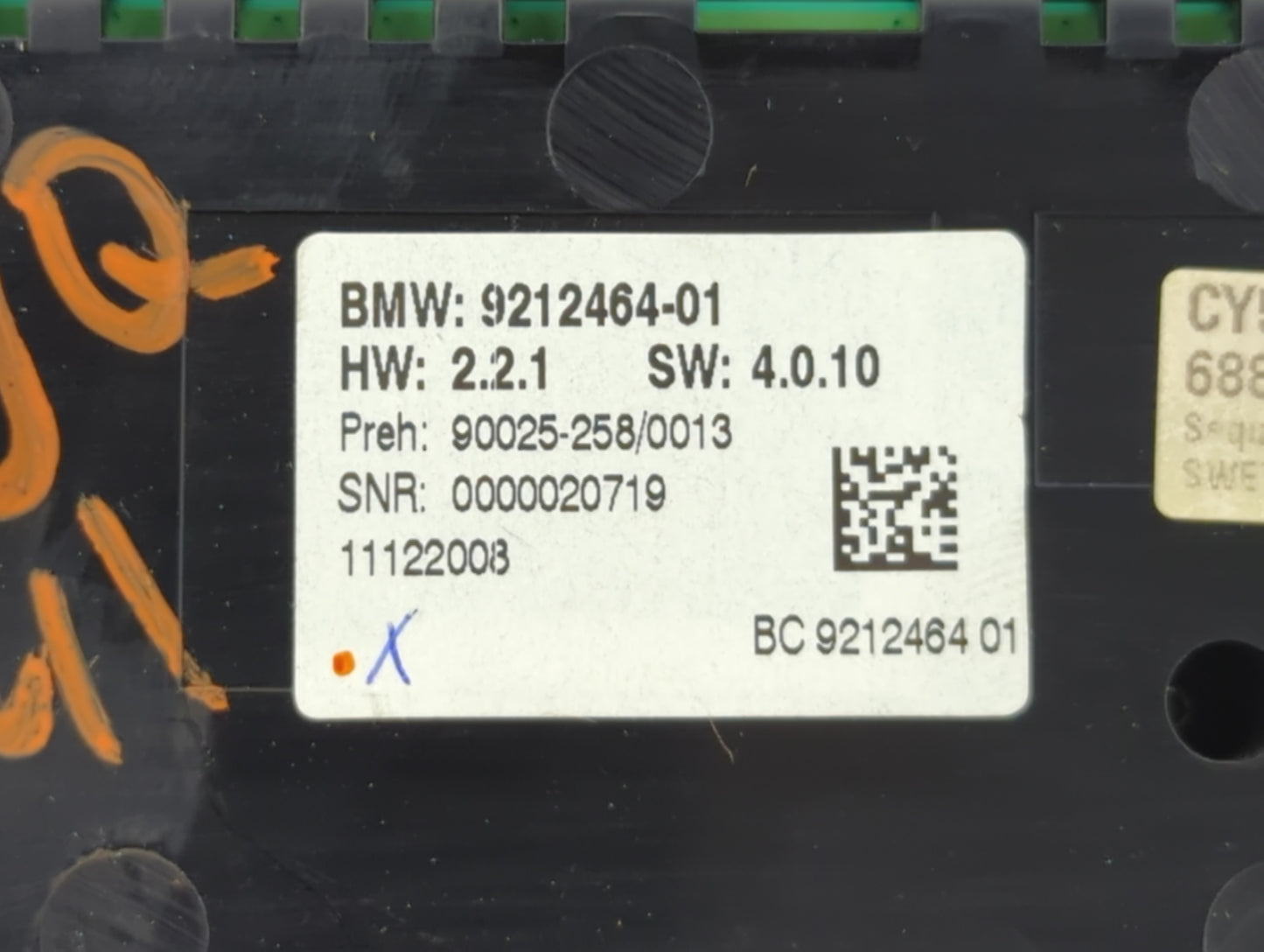 2009-2010 Bmw 750i Radio AM FM Cd Player Receiver Replacement P/N:9212464-01 Fits Fits 2009 2010 OEM Used Auto Parts - Oemus