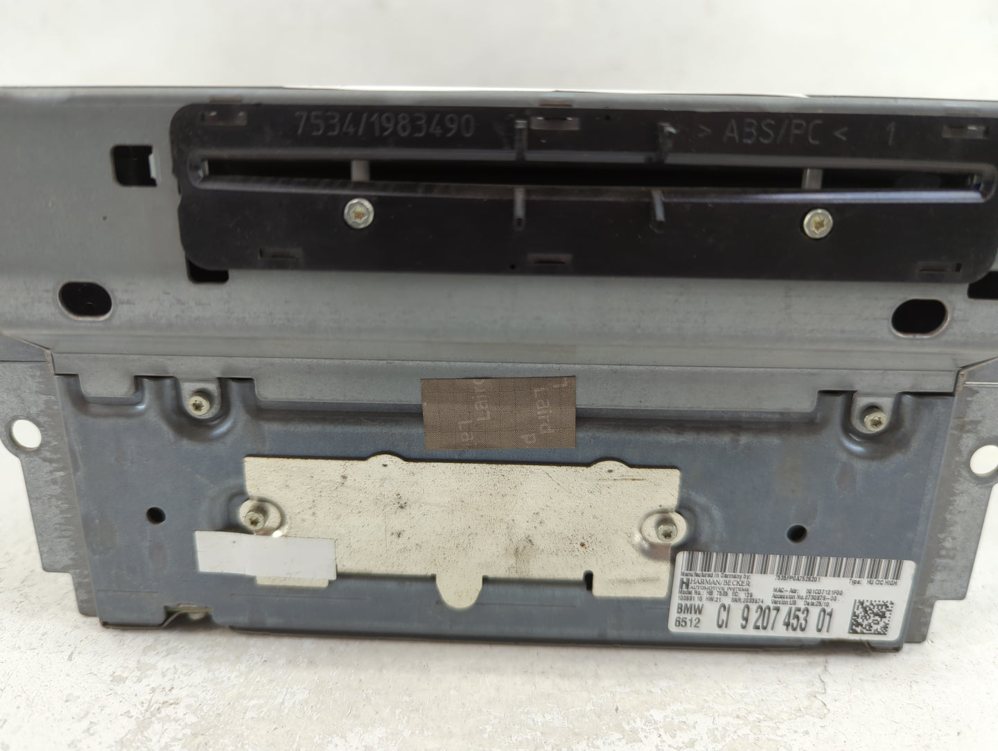 2009-2010 Bmw 750i Radio AM FM Cd Player Receiver Replacement P/N:9 207 453 01 Fits Fits 2009 2010 OEM Used Auto Parts - Oem