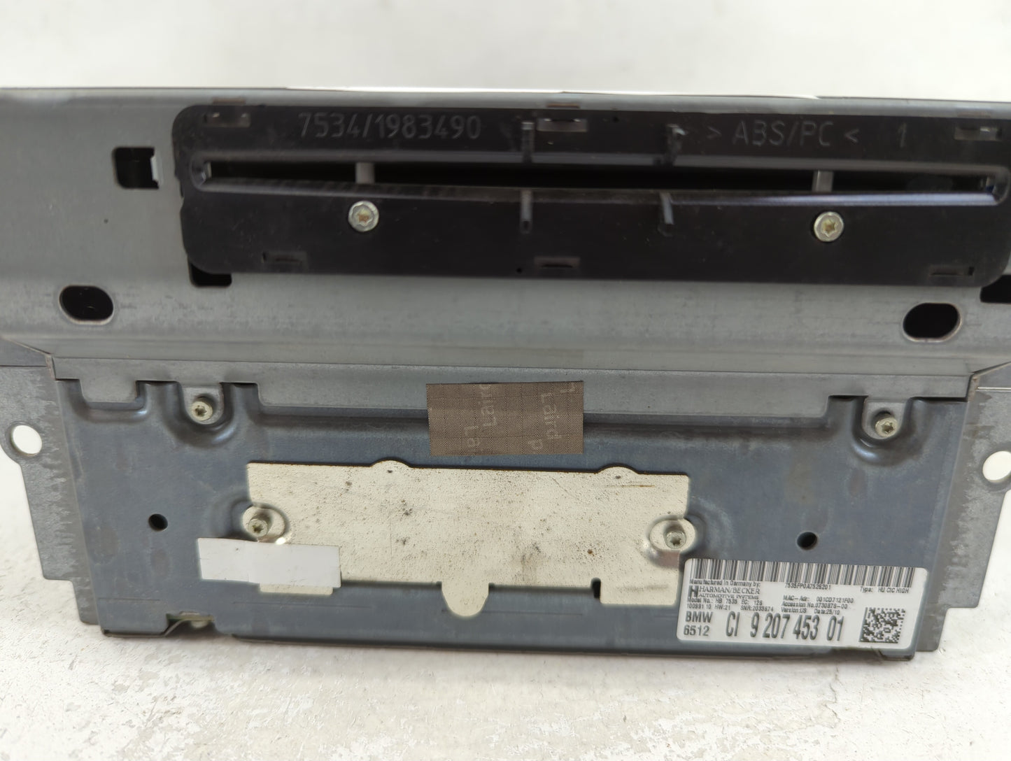 2009-2010 Bmw 750i Radio AM FM Cd Player Receiver Replacement P/N:9 207 453 01 Fits Fits 2009 2010 OEM Used Auto Parts - Oem