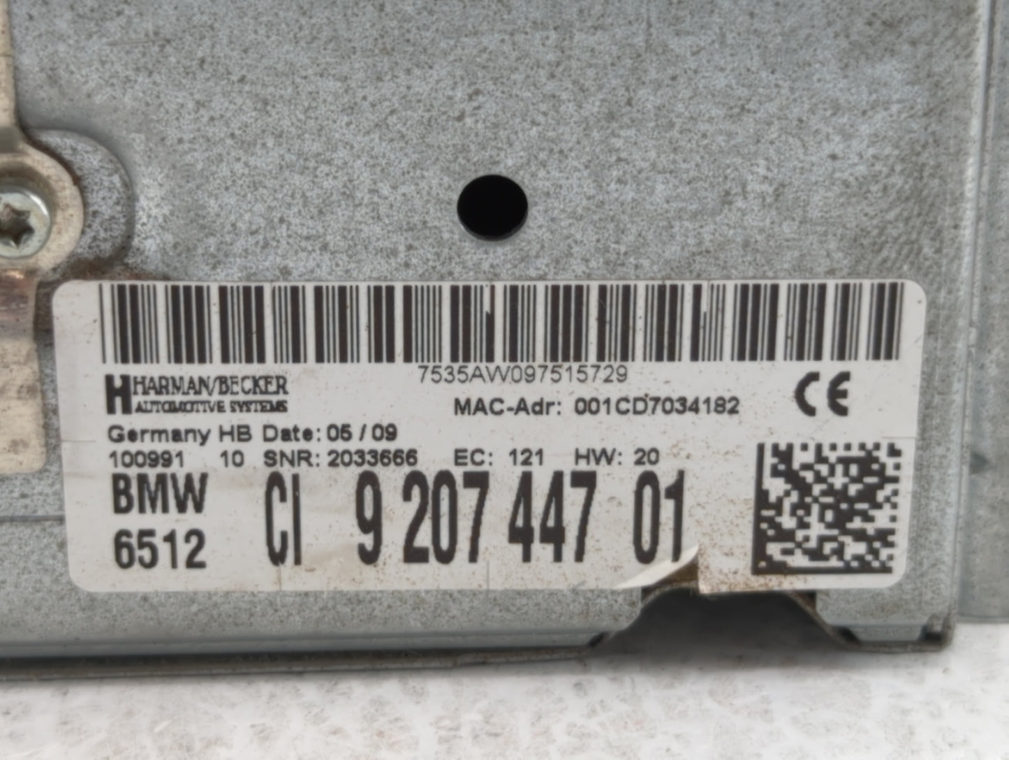 2009 Bmw 750i Radio AM FM Cd Player Receiver Replacement P/N:9 207 447 01 Fits OEM Used Auto Parts - Oemusedautoparts1.com