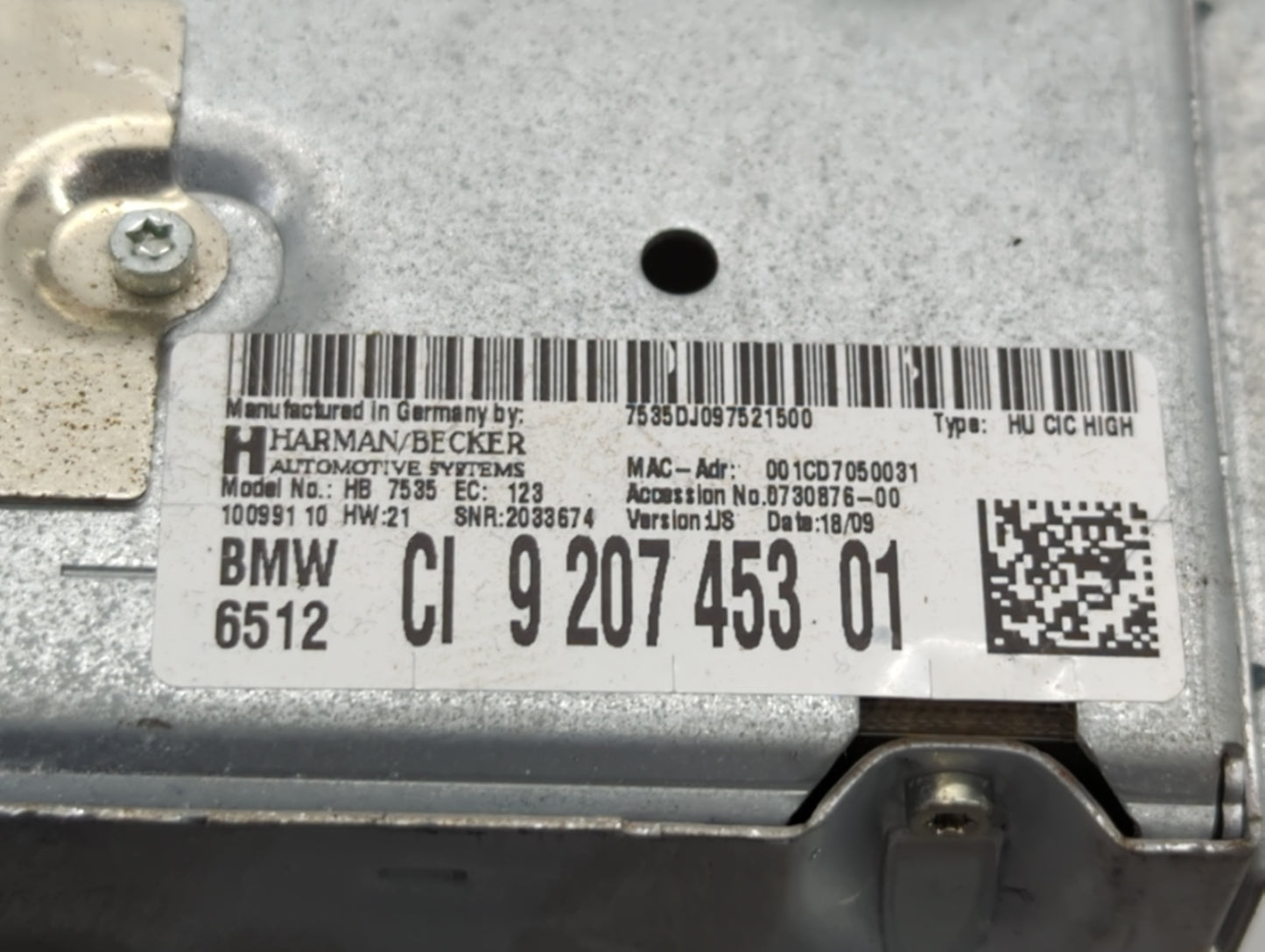 2009 Bmw 7 Series Am Fm Cd Player Radio Receiver - Oemusedautoparts1.com