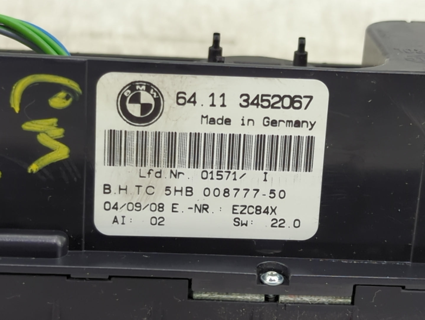 2004-2010 Bmw X3 Climate Control Module Temperature AC/Heater Replacement P/N:3452067 Fits Fits 2004 2005 2006 2007 2008 200