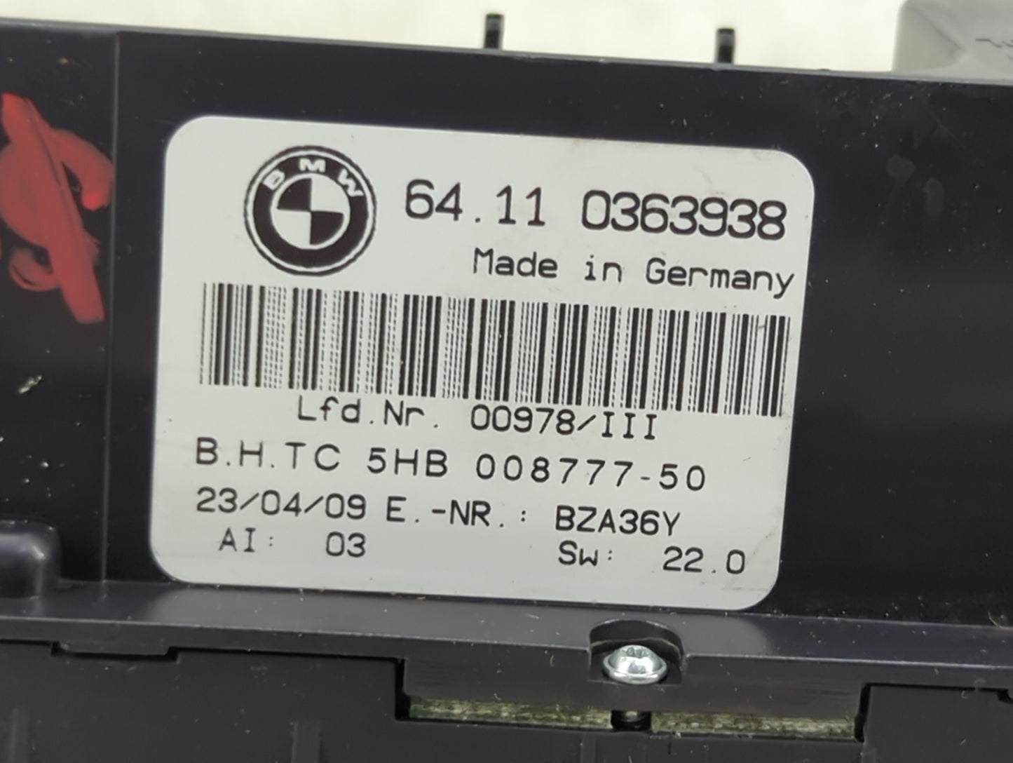 2004-2010 Bmw X3 Climate Control Module Temperature AC/Heater Replacement P/N:0363938 Fits Fits 2004 2005 2006 2007 2008 200