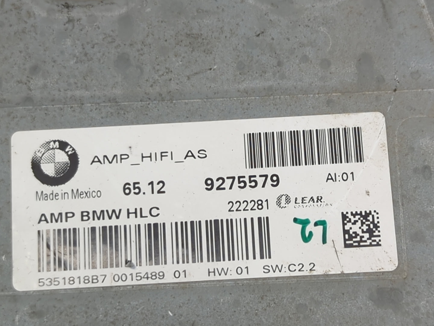 2009 Bmw X5 Radio Speaker Amplifier 9275579|5351818b7|amp_hifi_as - Oemusedautoparts1.com
