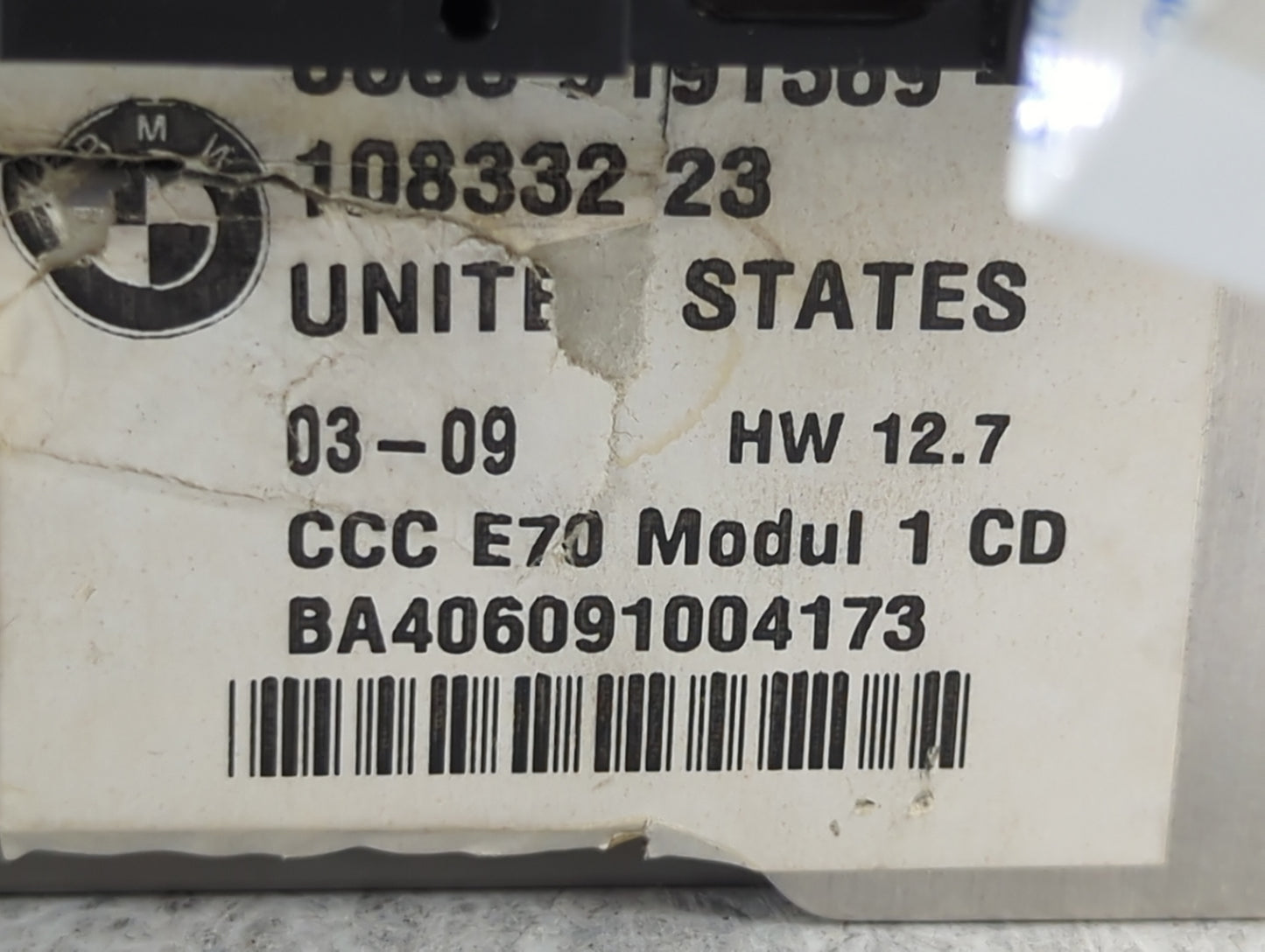 2007-2010 Bmw X5 Radio AM FM Cd Player Receiver Replacement P/N:10833223 BA406091004173, A2C53323994 Fits Fits 2007 2008 200