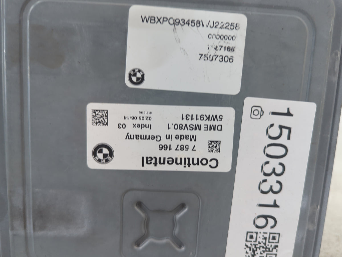2009 Bmw X5 PCM Engine Control Computer ECU ECM PCU OEM P/N:7587166 7597306, 5WK91131, DME MSV80.1 Fits Fits 2007 2008 2010 