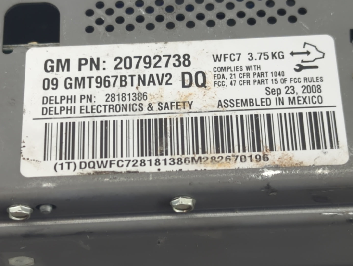 2009 Buick Enclave Radio AM FM Cd Player Receiver Replacement P/N:28181386 20792738 Fits OEM Used Auto Parts - Oemusedautopa
