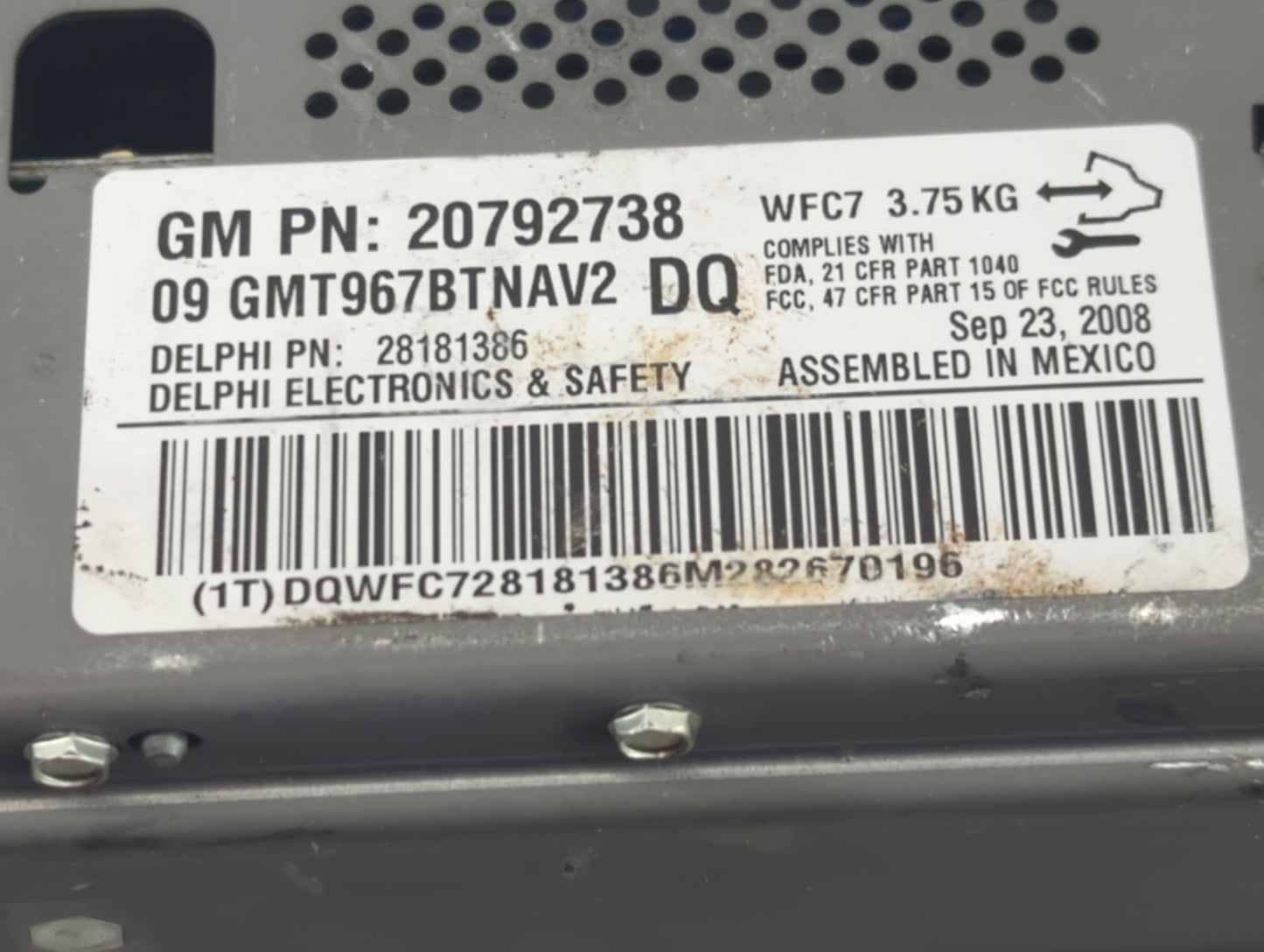 2009 Buick Enclave Radio AM FM Cd Player Receiver Replacement P/N:28181386 20792738 Fits OEM Used Auto Parts - Oemusedautopa