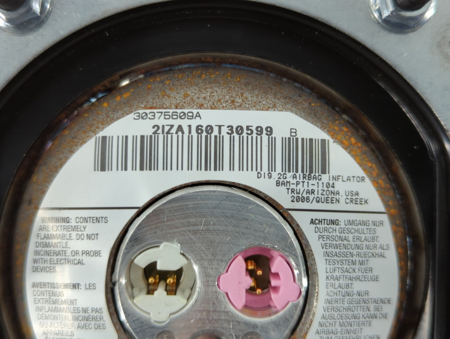 2007-2011 Buick Lucerne Air Bag Driver Left Steering Wheel Mounted Fits Fits 2007 2008 2009 2010 2011 OEM Used Auto Parts - 