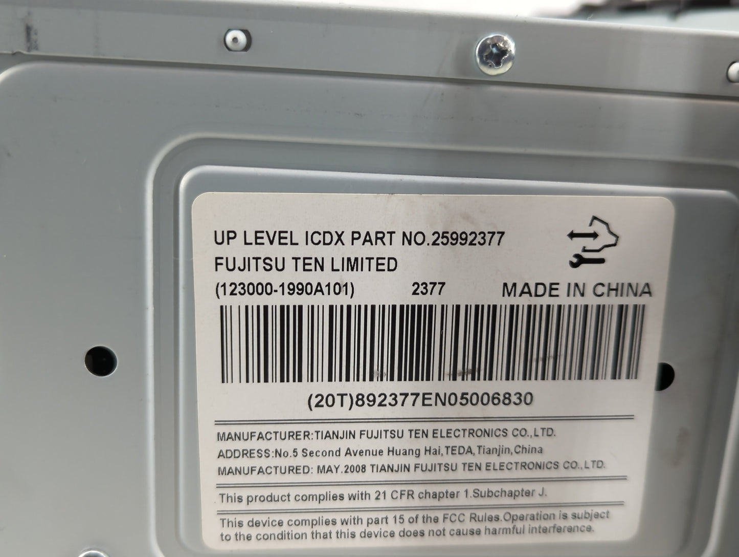 2009 Buick Lucerne Radio AM FM Cd Player Receiver Replacement P/N:25992377 Fits OEM Used Auto Parts - Oemusedautoparts1.com