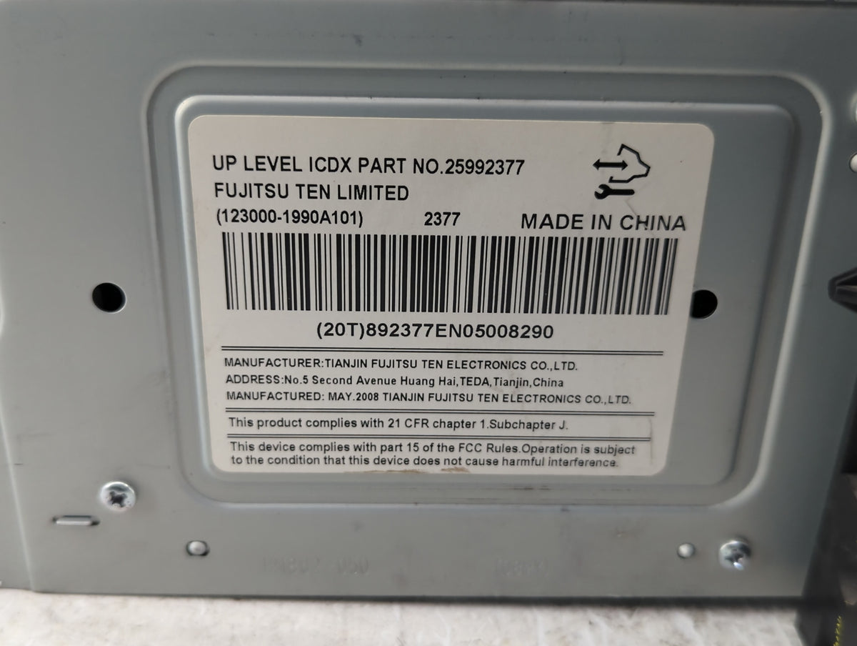 2009 Buick Lucerne Radio AM FM Cd Player Receiver Replacement P/N:25992377 OEM Used Auto Parts - Oemusedautoparts1.com