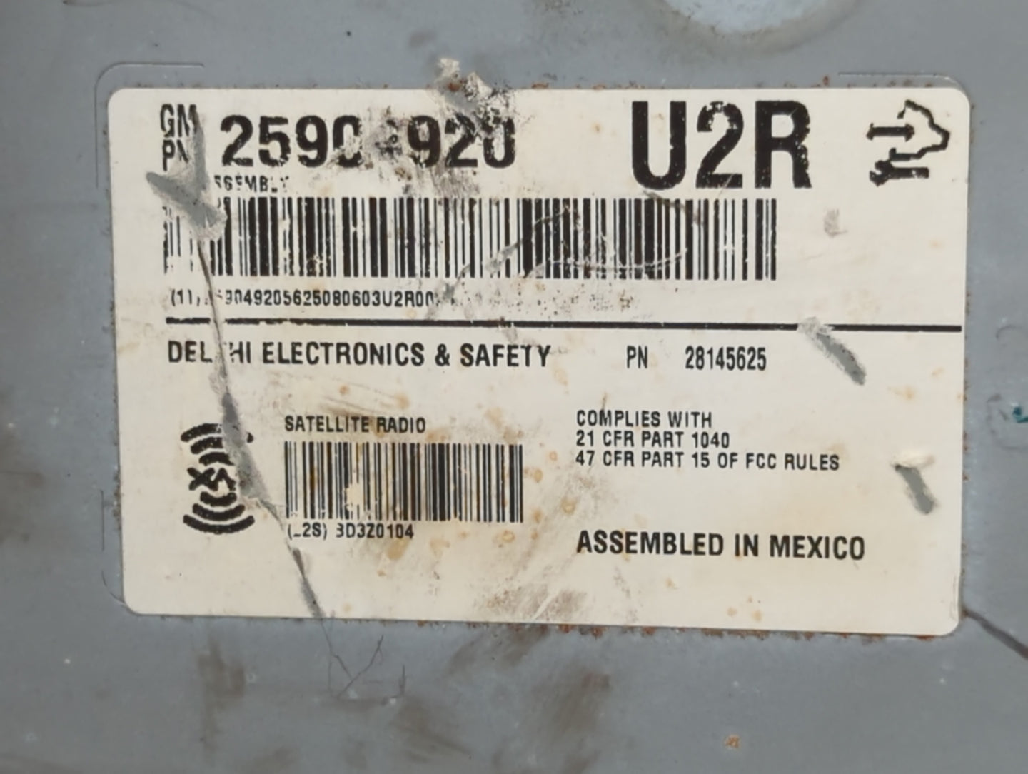 2008-2010 Cadillac Cts Radio AM FM Cd Player Receiver Replacement P/N:25904920 Fits Fits 2008 2009 2010 OEM Used Auto Parts 