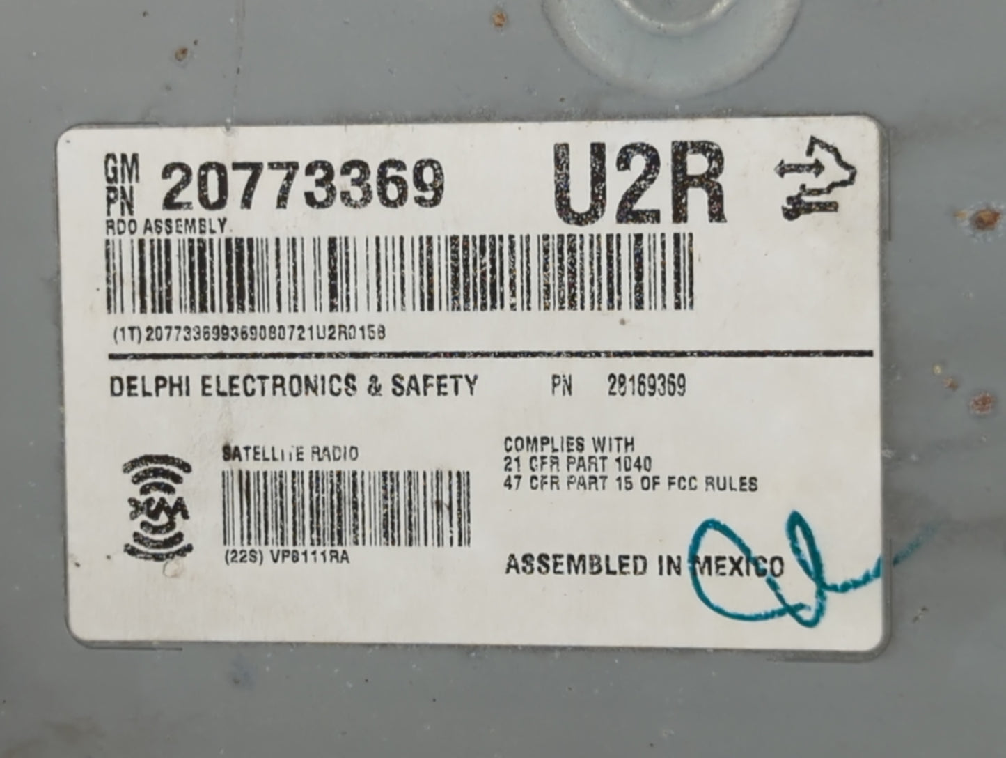 2008-2009 Cadillac Cts Radio AM FM Cd Player Receiver Replacement P/N:20773369 Fits Fits 2008 2009 OEM Used Auto Parts - Oem