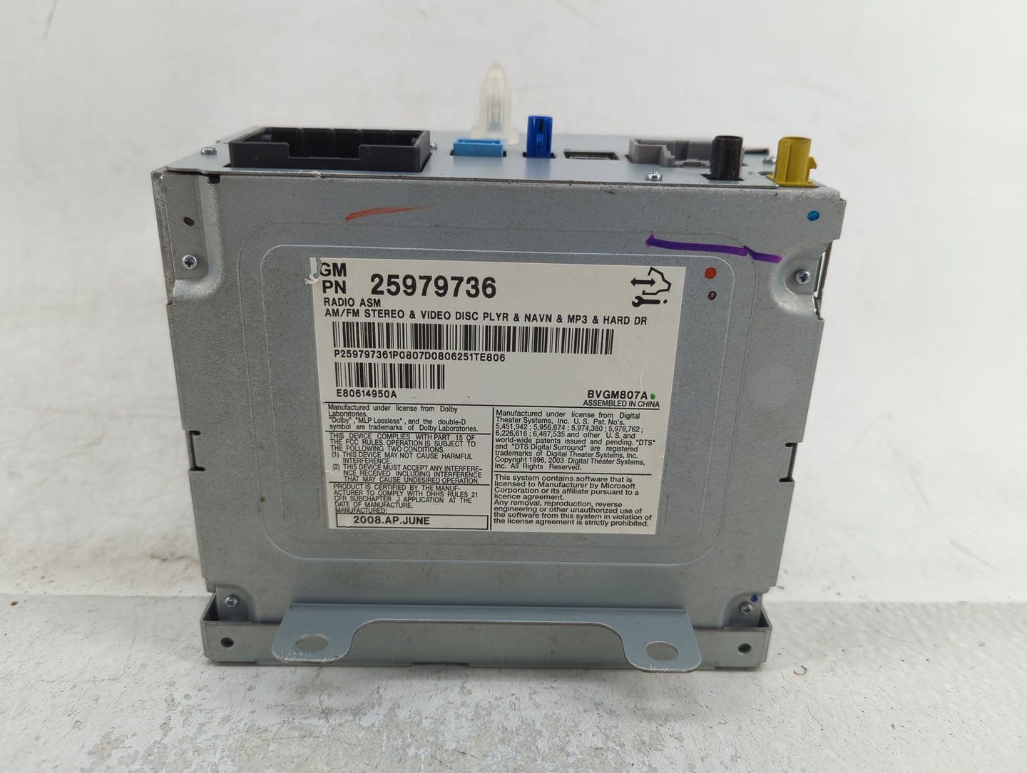 2008-2011 Cadillac Cts Radio AM FM Cd Player Receiver Replacement P/N:25979736 Fits Fits 2008 2009 2010 2011 OEM Used Auto P
