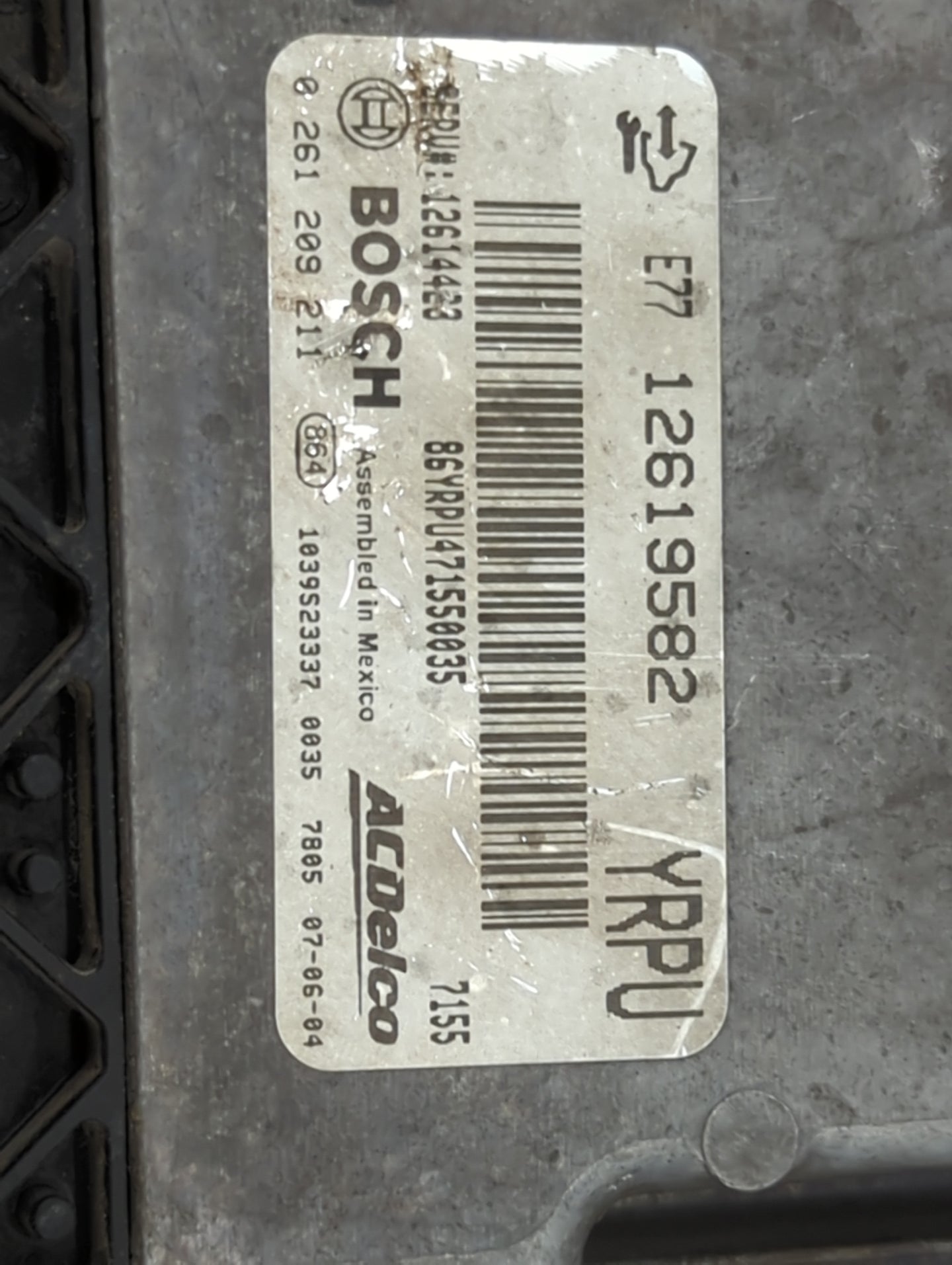 2008-2009 Cadillac Cts PCM Engine Control Computer ECU ECM PCU OEM P/N:0261209211 12619582, 12614463 Fits Fits 2008 2009 OEM