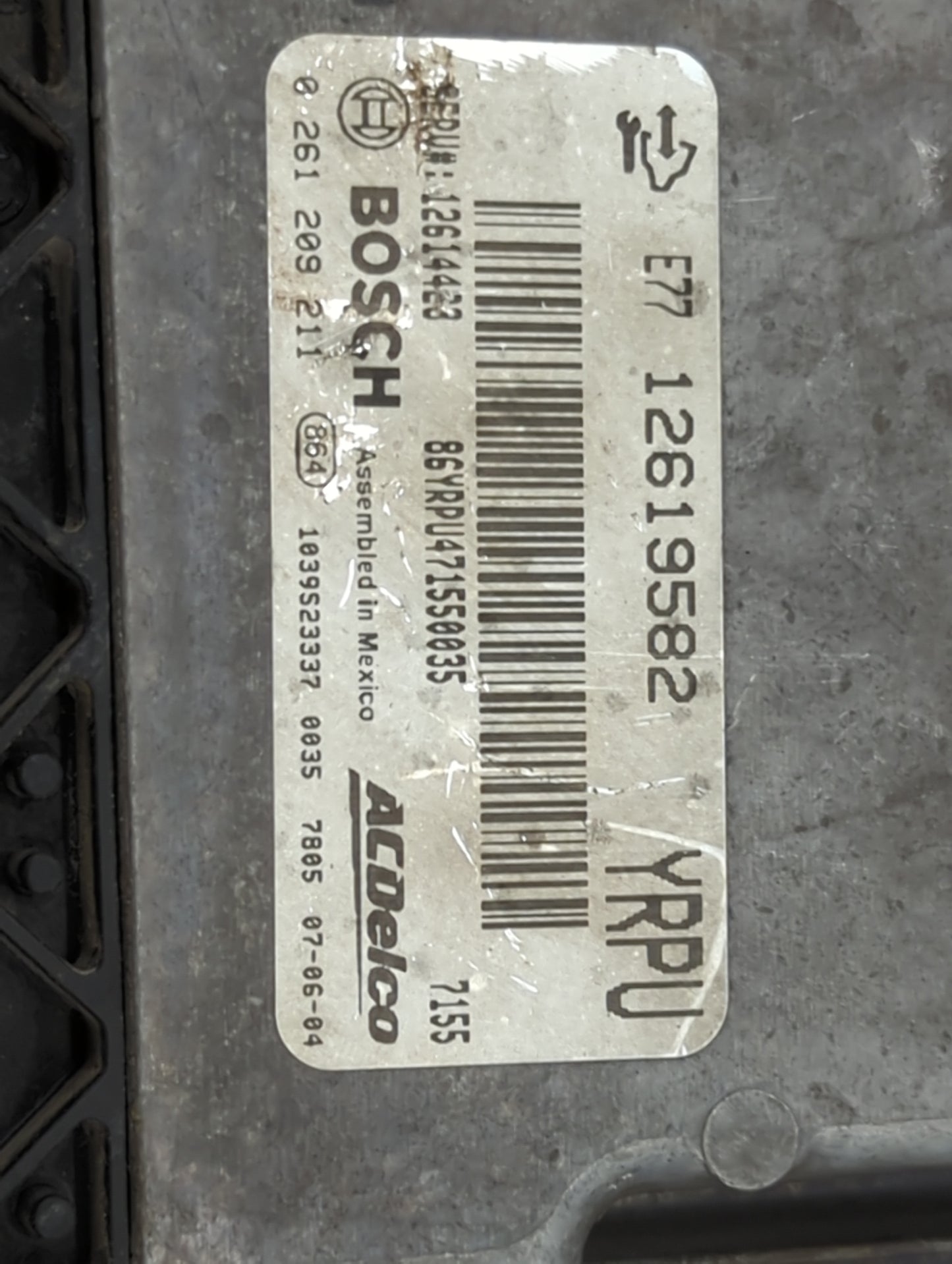 2008-2009 Cadillac Cts PCM Engine Control Computer ECU ECM PCU OEM P/N:0261209211 12619582, 12614463 Fits Fits 2008 2009 OEM