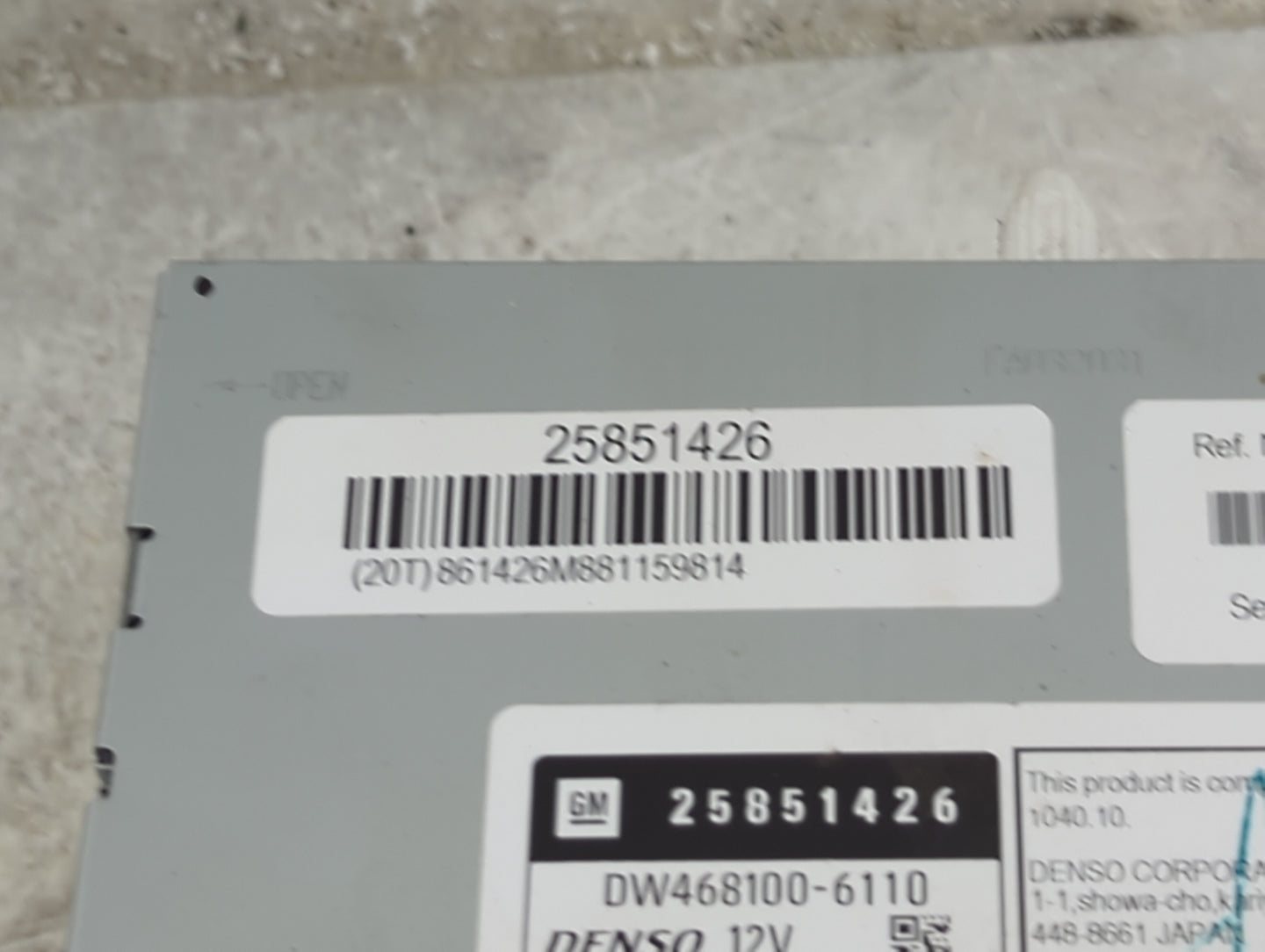 2008-2009 Cadillac Srx Radio AM FM Cd Player Receiver Replacement P/N:25851426 DW468100-6110 Fits Fits 2008 2009 OEM Used Au