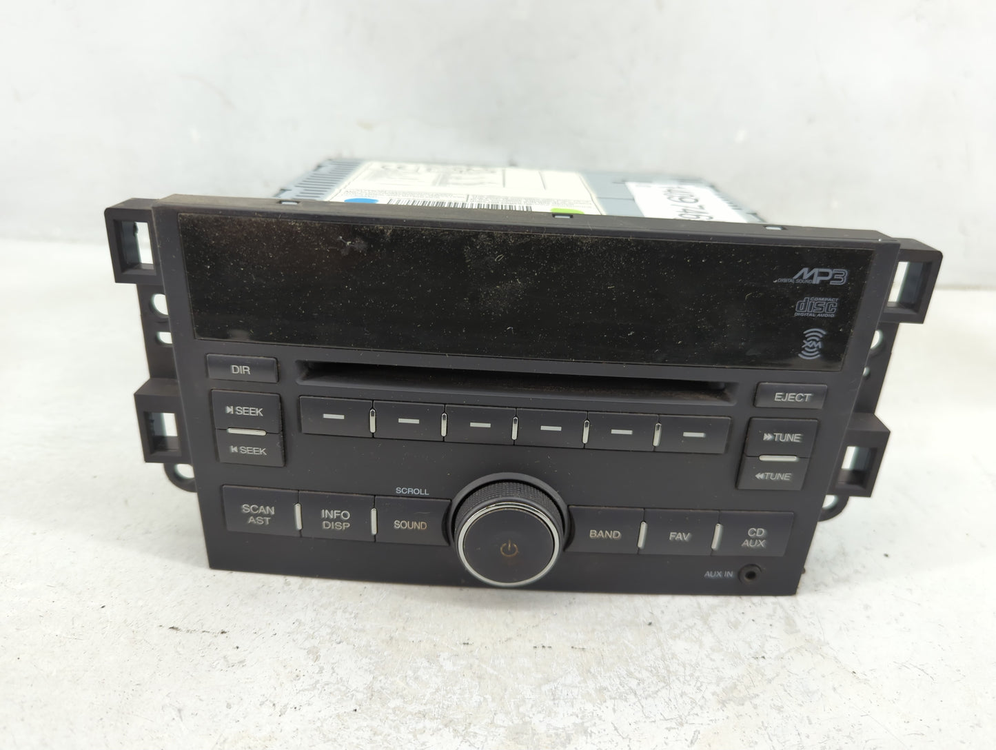 2009-2010 Chevrolet Aveo Radio AM FM Cd Player Receiver Replacement P/N:96 989 874 Fits Fits 2009 2010 OEM Used Auto Parts -