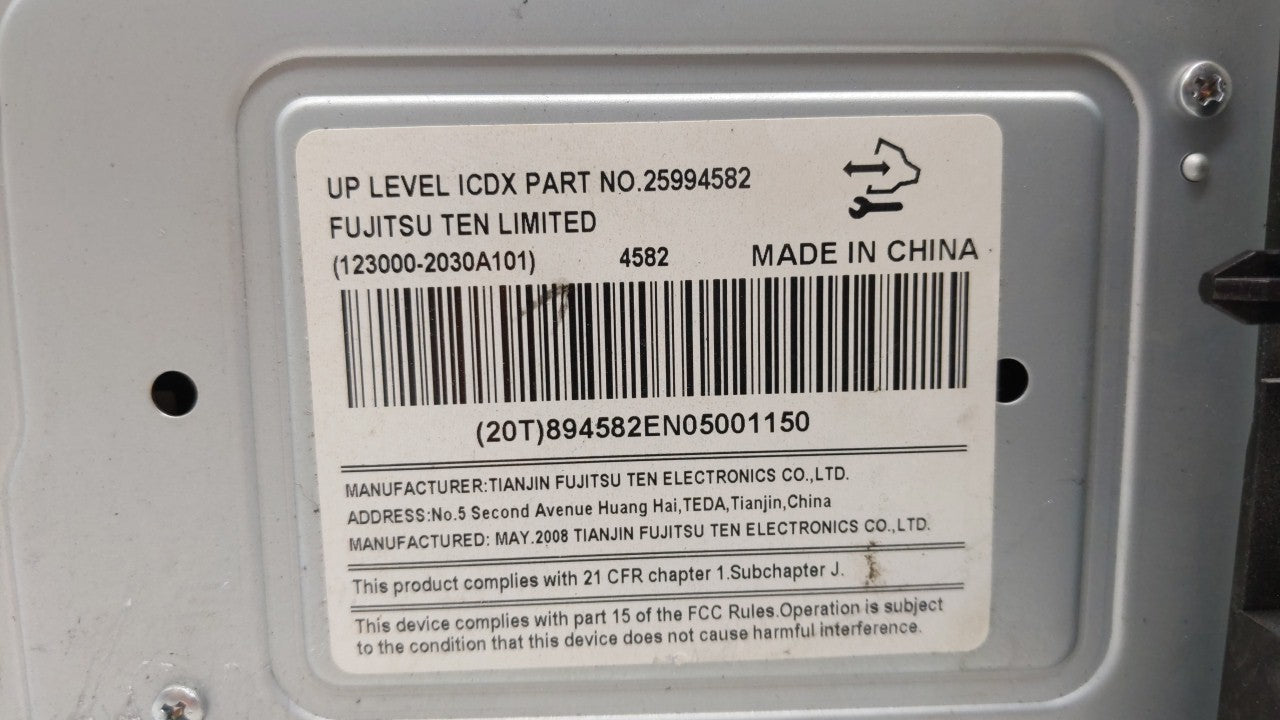 2009 Chevrolet Equinox Radio AM FM Cd Player Receiver Replacement P/N:25994582 Fits OEM Used Auto Parts - Oemusedautoparts1.
