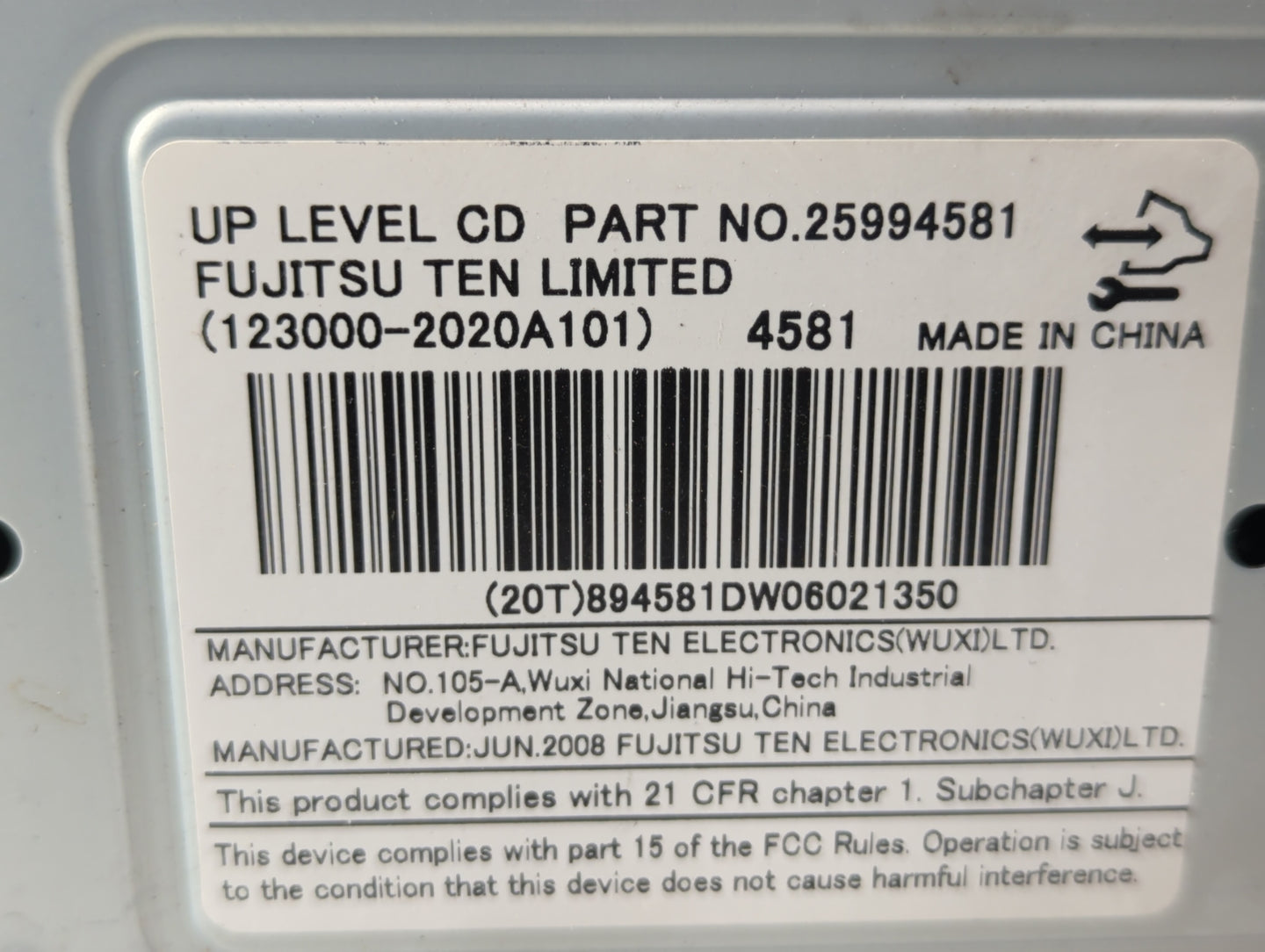 2009 Chevrolet Equinox Radio AM FM Cd Player Receiver Replacement P/N:25994581 Fits OEM Used Auto Parts - Oemusedautoparts1.
