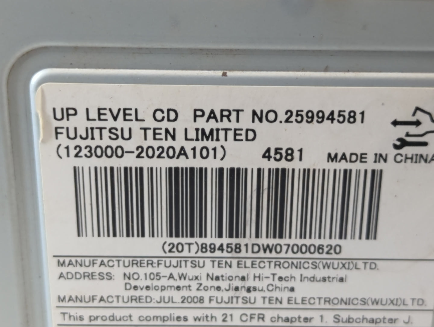 2009 Chevrolet Equinox Radio AM FM Cd Player Receiver Replacement P/N:25994581 Fits OEM Used Auto Parts - Oemusedautoparts1.