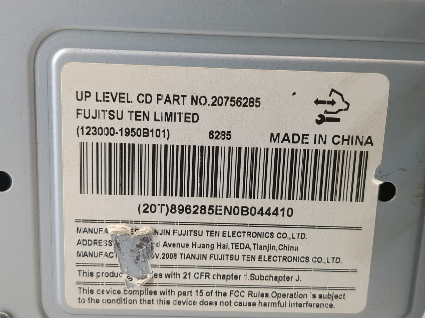 2009-2010 Chevrolet Impala Radio AM FM Cd Player Receiver Replacement P/N:20756285 Fits Fits 2009 2010 OEM Used Auto Parts -