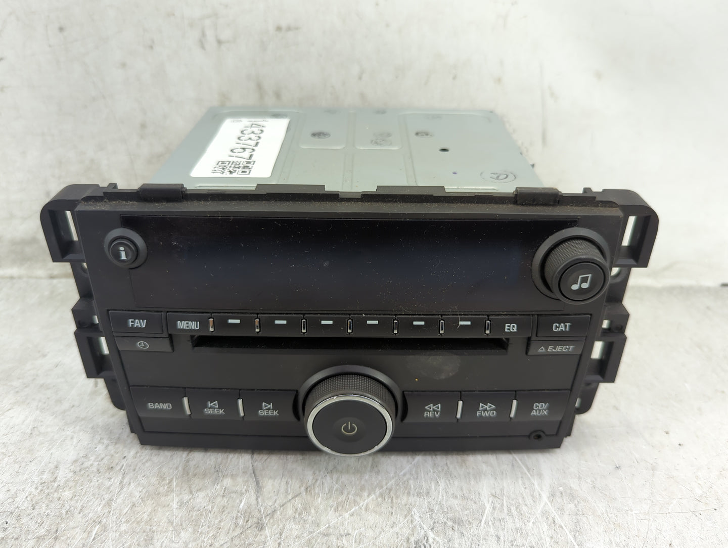 2009 Chevrolet Impala Radio AM FM Cd Player Receiver Replacement P/N:25980720 123000-1950A101 Fits OEM Used Auto Parts - Oem