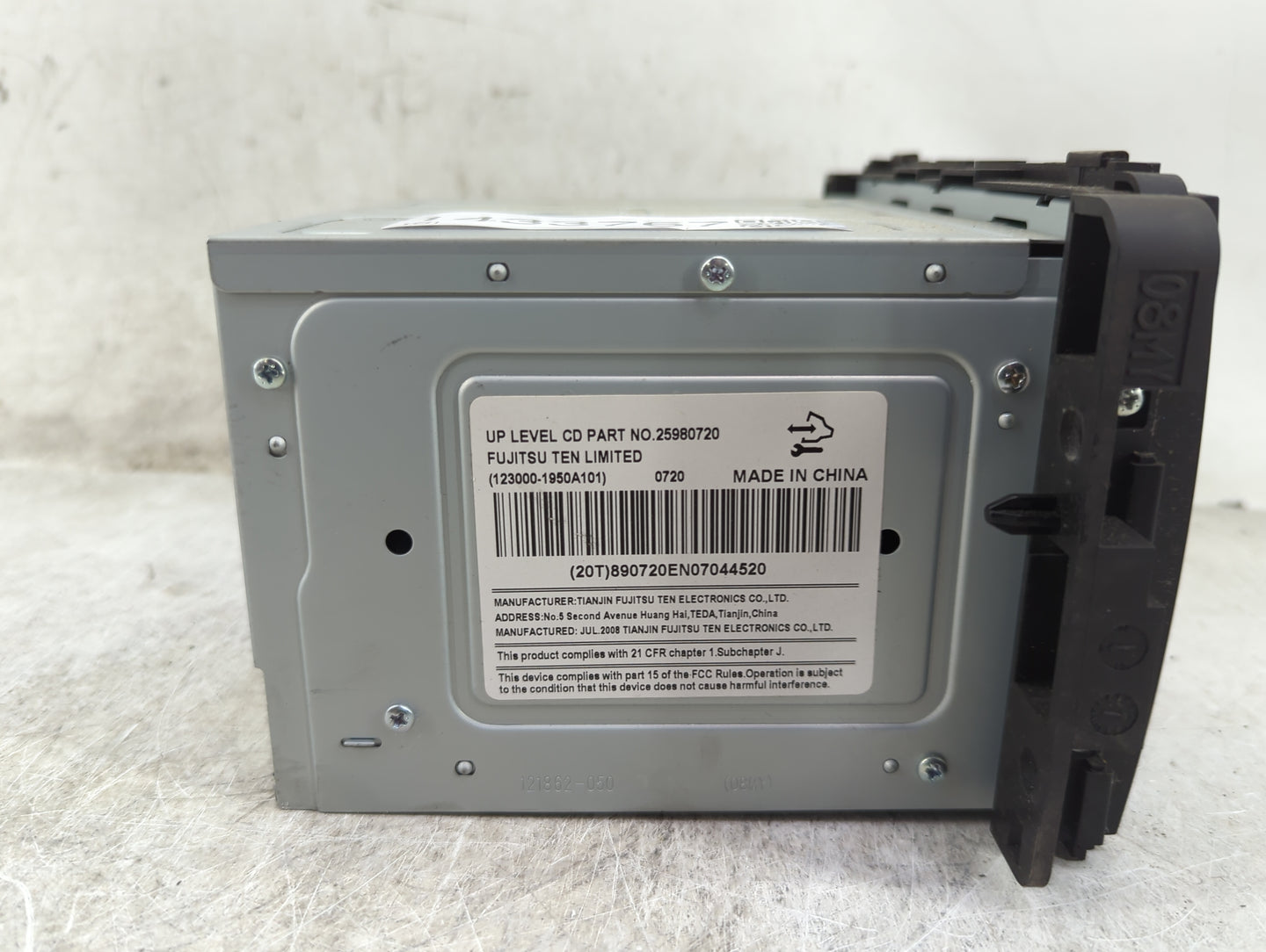 2009 Chevrolet Impala Radio AM FM Cd Player Receiver Replacement P/N:25980720 123000-1950A101 Fits OEM Used Auto Parts - Oem