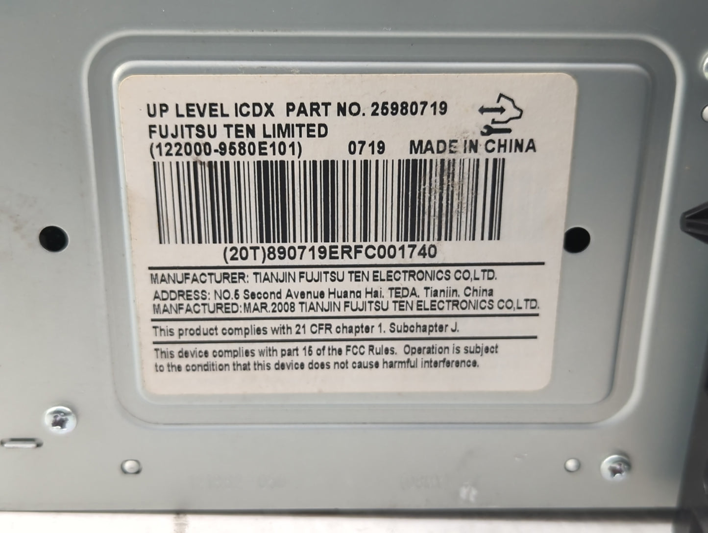2009 Chevrolet Impala Radio AM FM Cd Player Receiver Replacement P/N:25980719 Fits OEM Used Auto Parts - Oemusedautoparts1.c