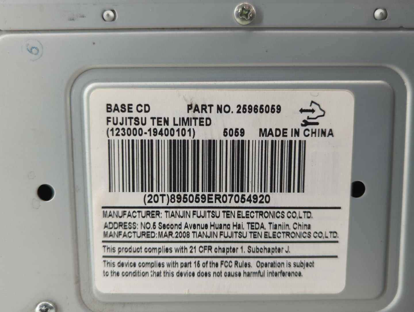2009 Chevrolet Impala Radio AM FM Cd Player Receiver Replacement P/N:25965059 Fits OEM Used Auto Parts - Oemusedautoparts1.c