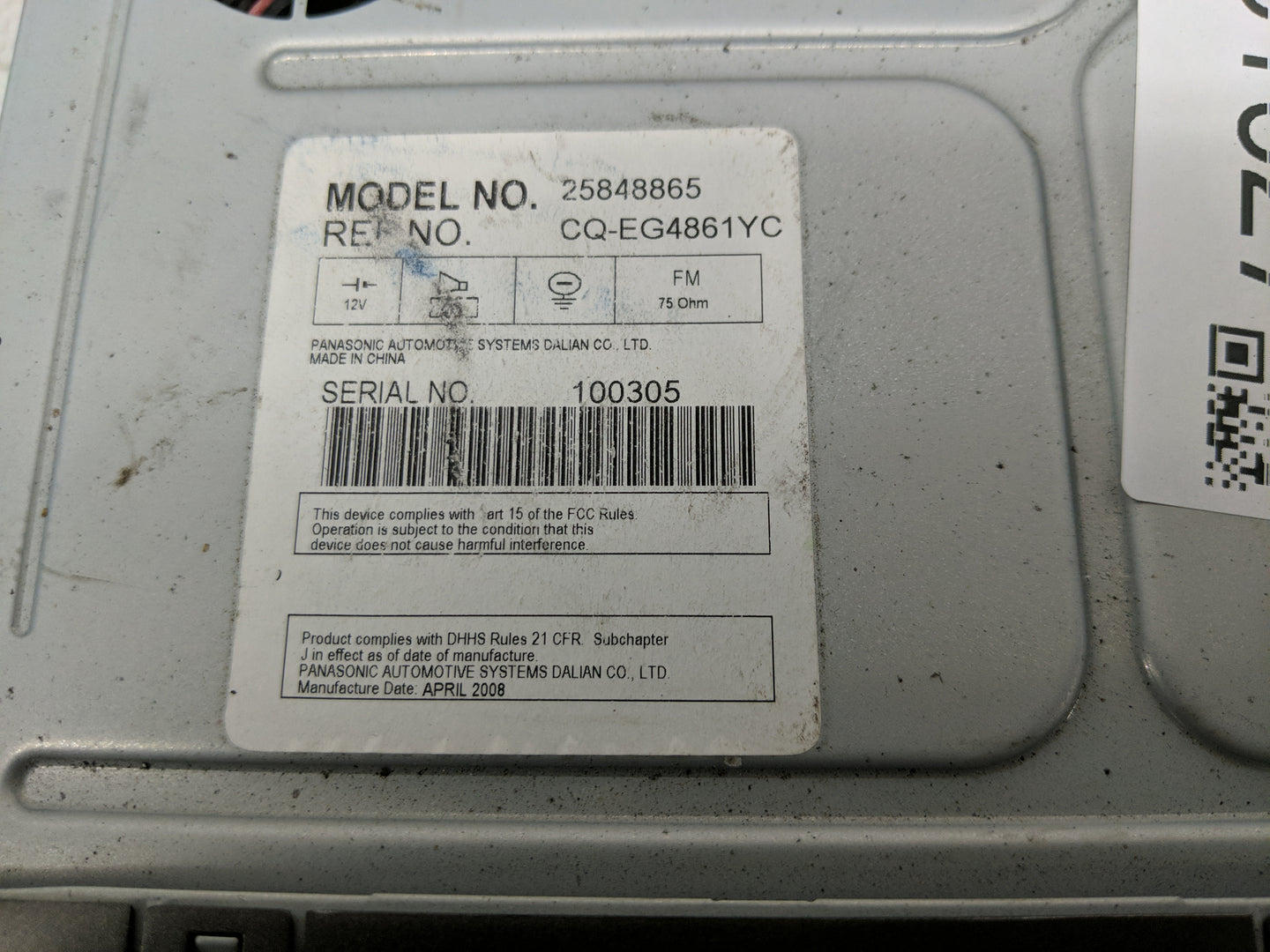 2009 Chevrolet Malibu Radio AM FM Cd Player Receiver Replacement P/N:25848865 Fits OEM Used Auto Parts - Oemusedautoparts1.c