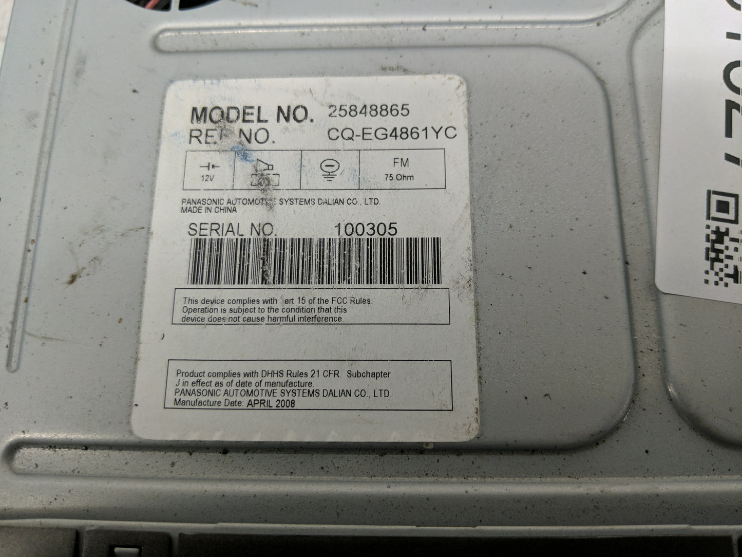 2009 Chevrolet Malibu Radio AM FM Cd Player Receiver Replacement P/N:25848865 Fits OEM Used Auto Parts - Oemusedautoparts1.c