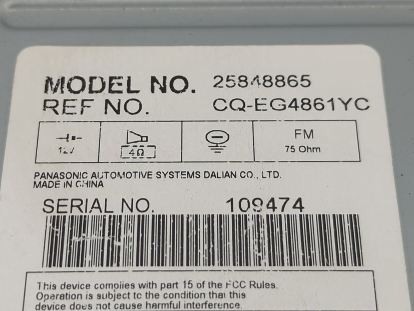2009 Chevrolet Malibu Radio AM FM Cd Player Receiver Replacement P/N:25848865 Fits OEM Used Auto Parts - Oemusedautoparts1.c