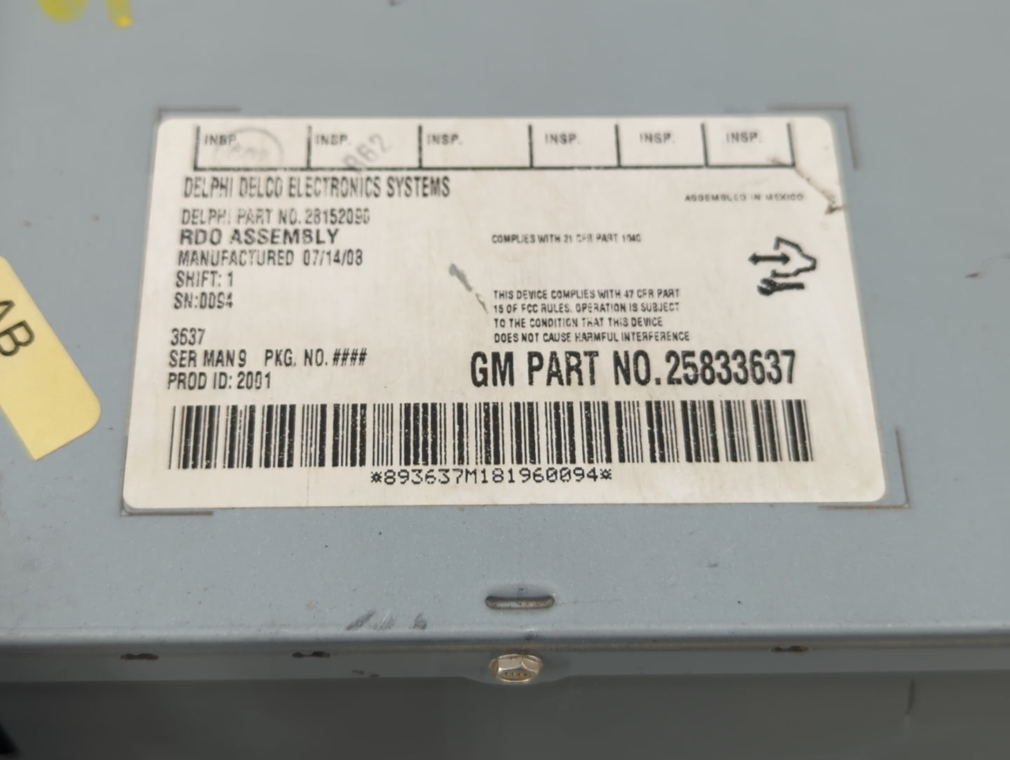 2009-2009 Chevrolet Malibu Am Fm Cd Player Radio Receiver - Oemusedautoparts1.com