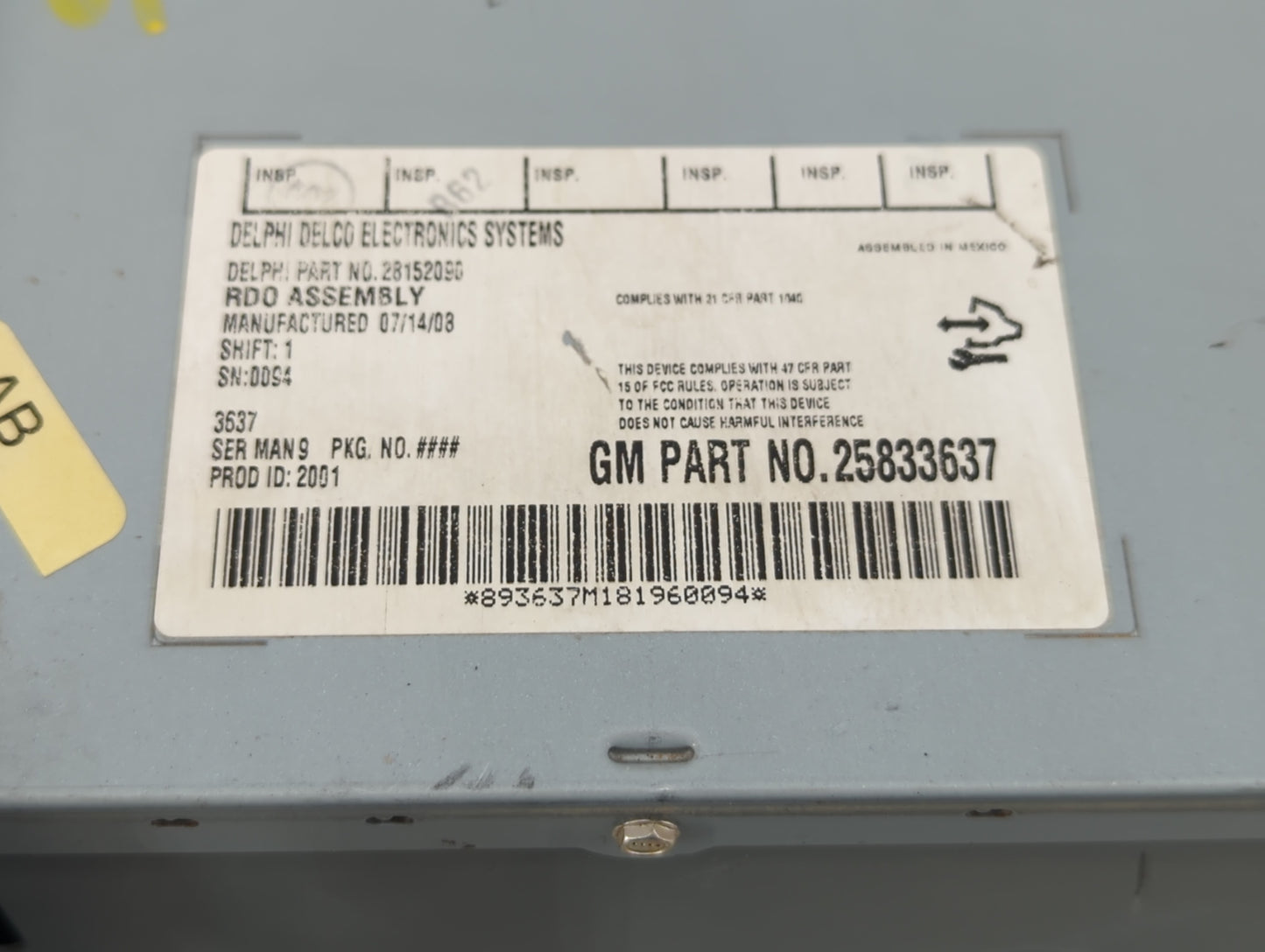 2009-2009 Chevrolet Malibu Am Fm Cd Player Radio Receiver - Oemusedautoparts1.com