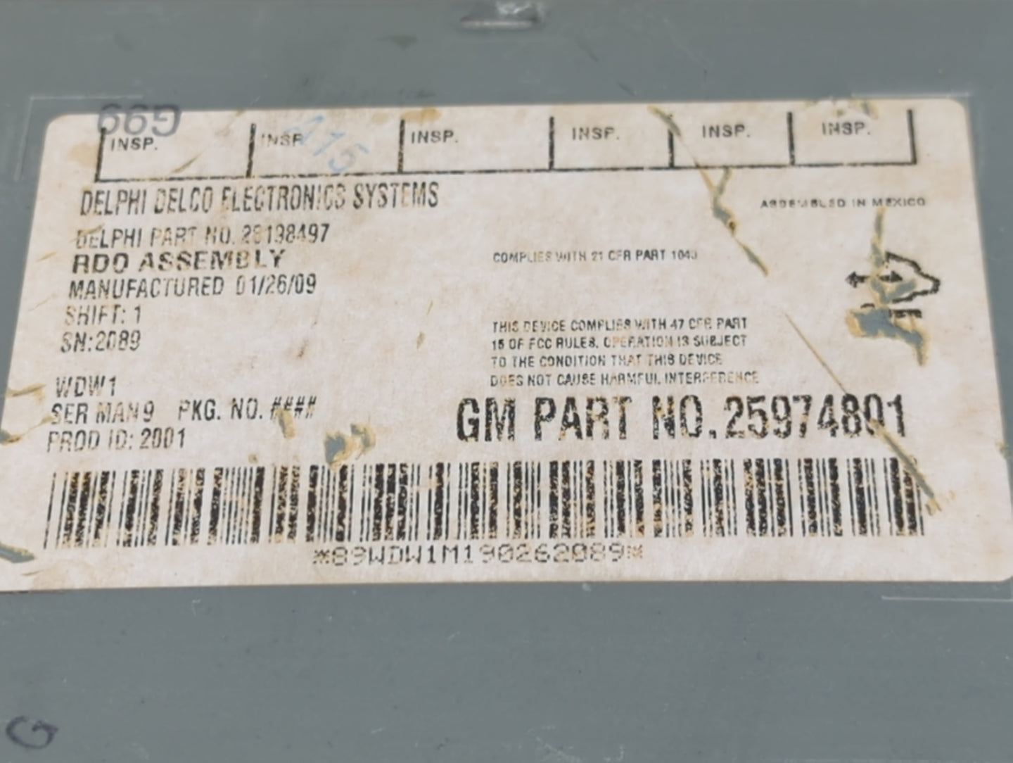2007-2013 Chevrolet Silverado 1500 Radio AM FM Cd Player Receiver Replacement P/N:28198497 25974801 Fits OEM Used Auto Parts