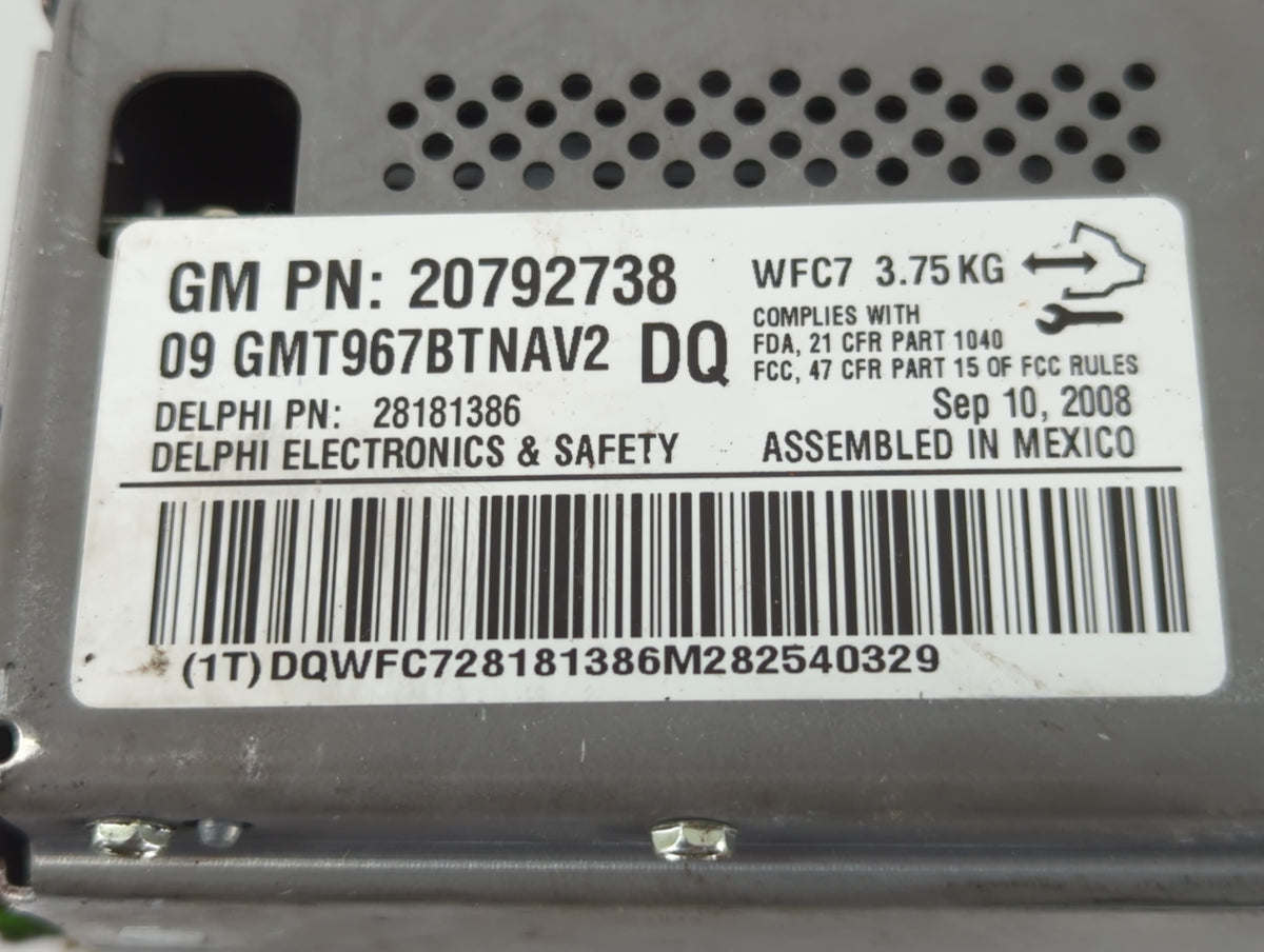 2009 Chevrolet Traverse Radio AM FM Cd Player Receiver Replacement P/N:28181386 20792738 Fits OEM Used Auto Parts - Oemuseda