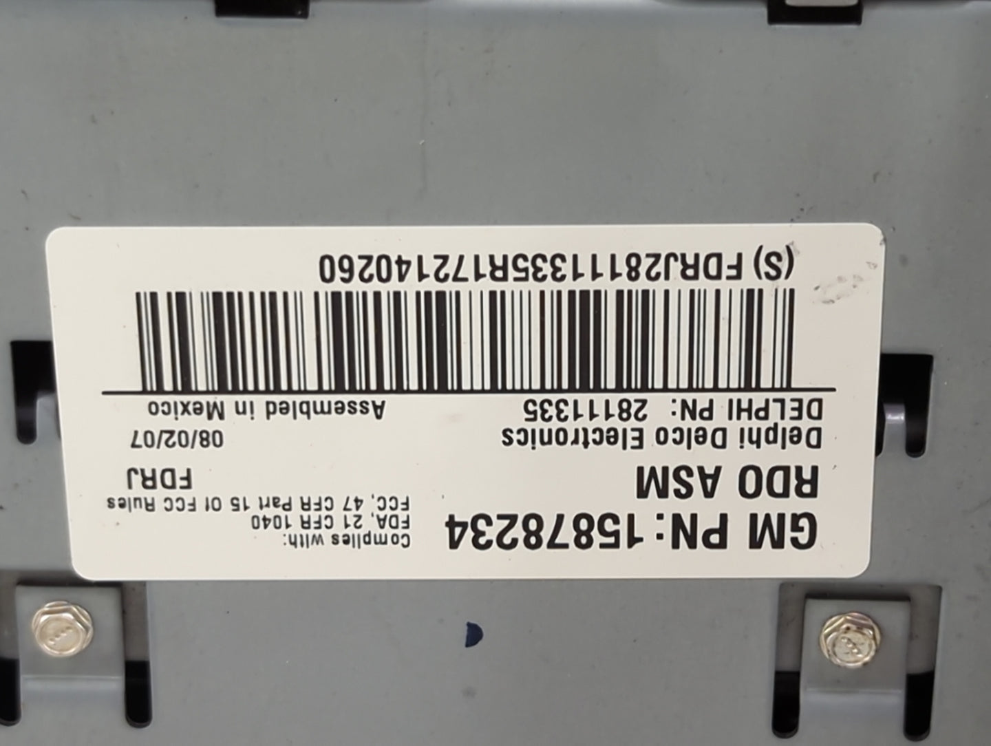 2008-2009 Chevrolet Uplander Radio AM FM Cd Player Receiver Replacement P/N:15878234 Fits Fits 2008 2009 OEM Used Auto Parts