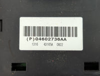 2006-2010 Chrysler 300 Master Power Window Switch Replacement Driver Side Left P/N:04602736AA Fits OEM Used Auto Parts - Oem